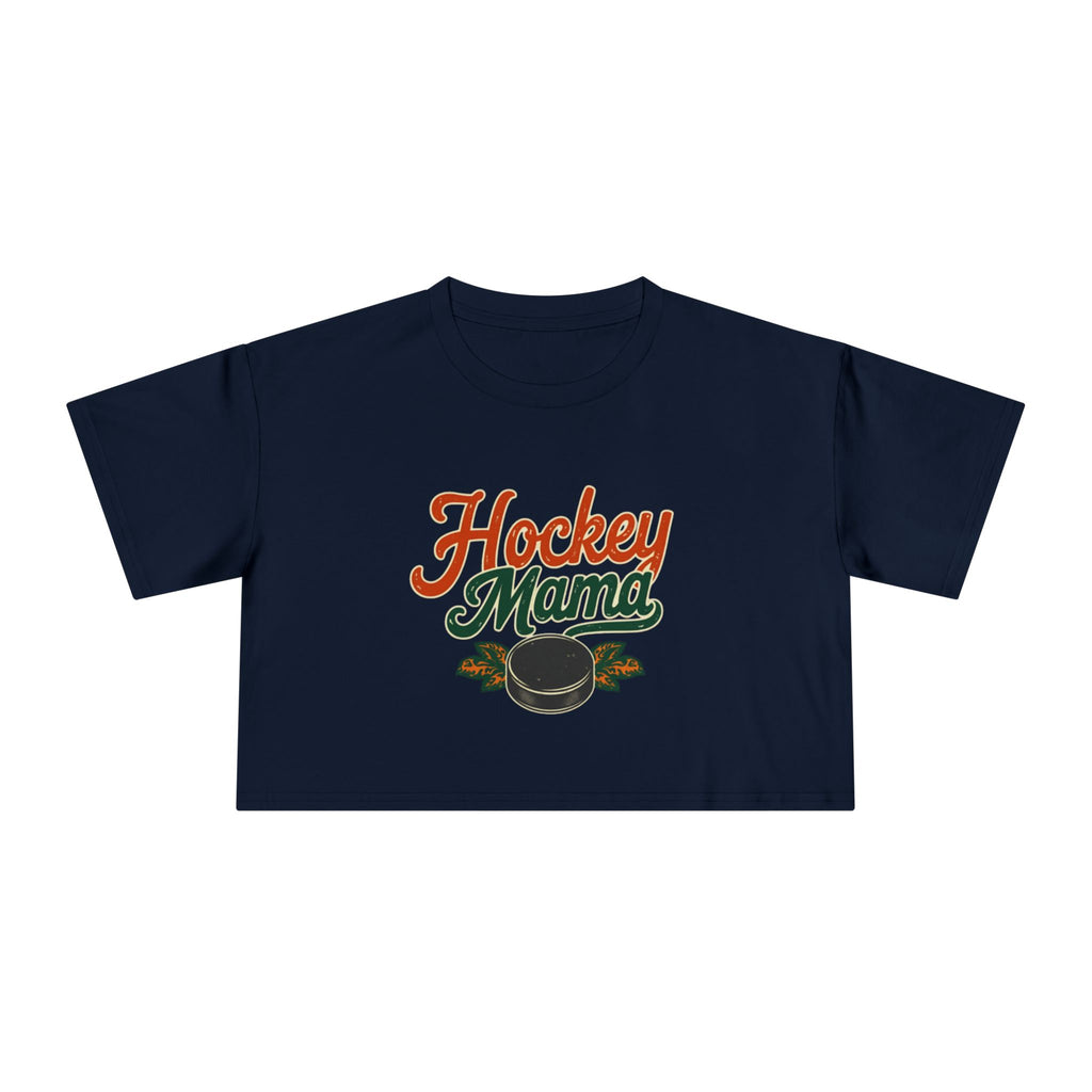 Hockey Mama Crop Tee | Retro Hockey Graphic, Mom Sports Top - Magnolia Wild SC
