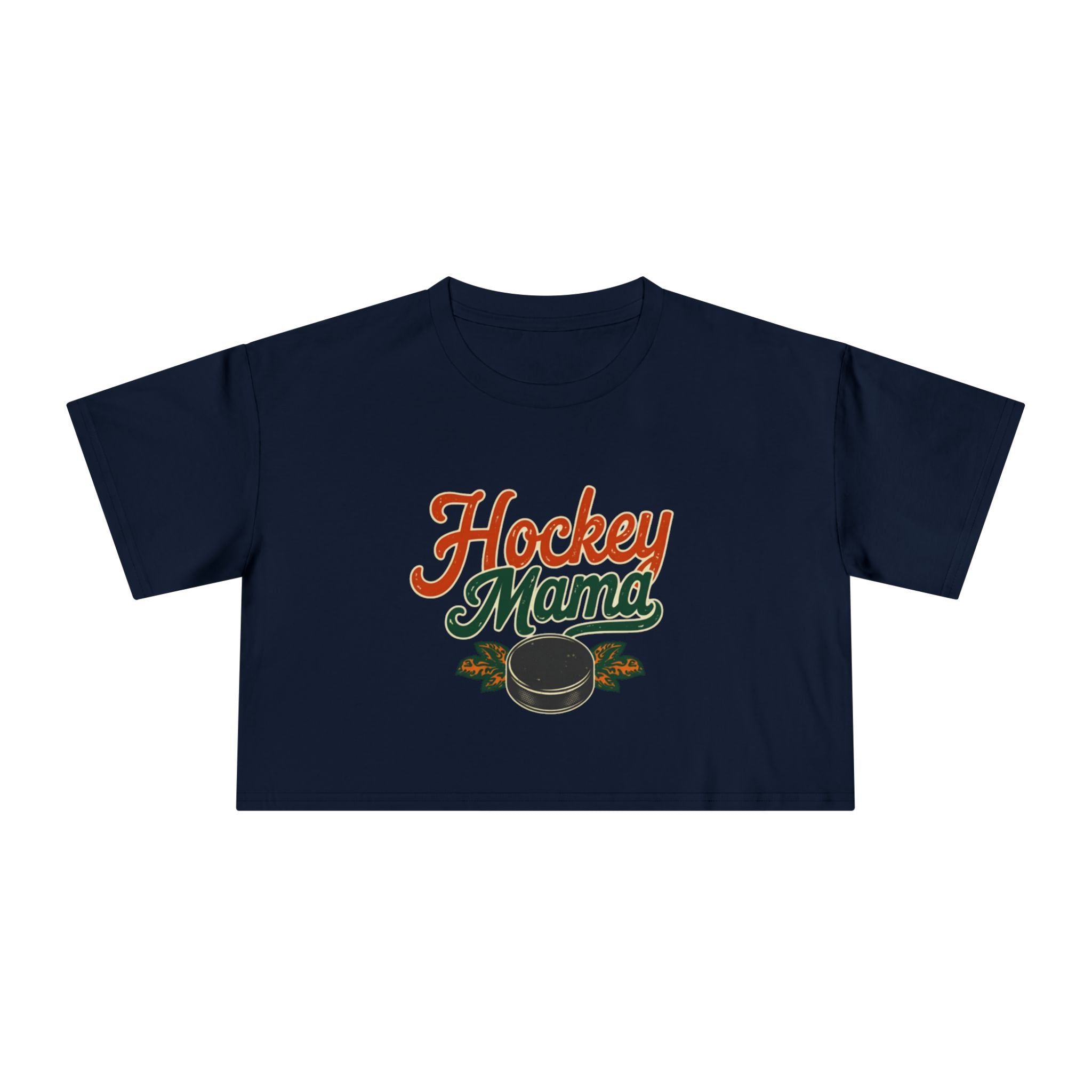 Hockey Mama Crop Tee | Retro Hockey Graphic, Mom Sports Top - Magnolia Wild SC