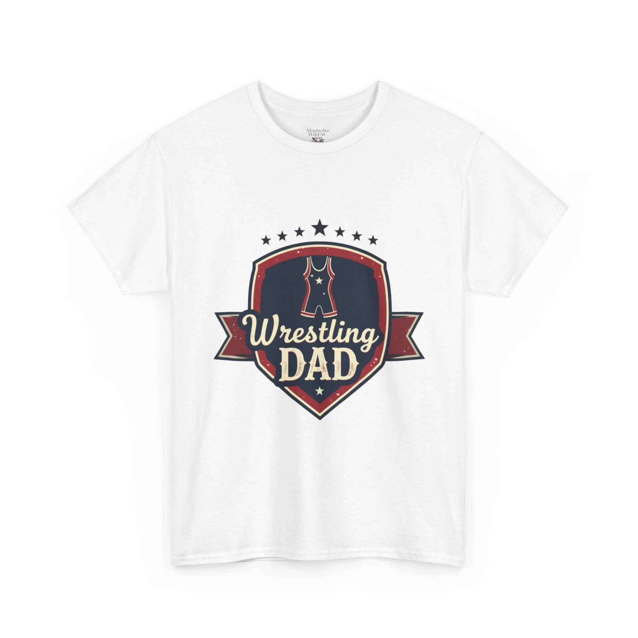 Retro Badge Style: The Vintage Wrestling Dad Shield Tee