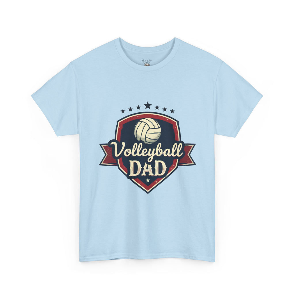 Retro Badge Style: The Vintage Volleyball Dad Shield Tee - Magnolia Wild SC