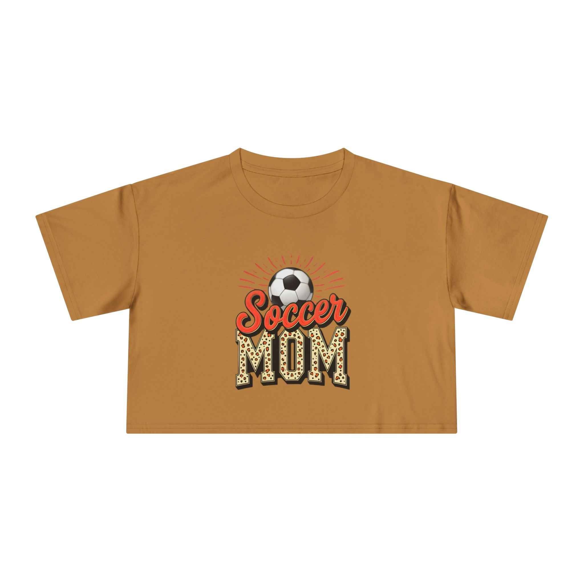 Soccer Mom Cheetah Print Women's Crop Tee