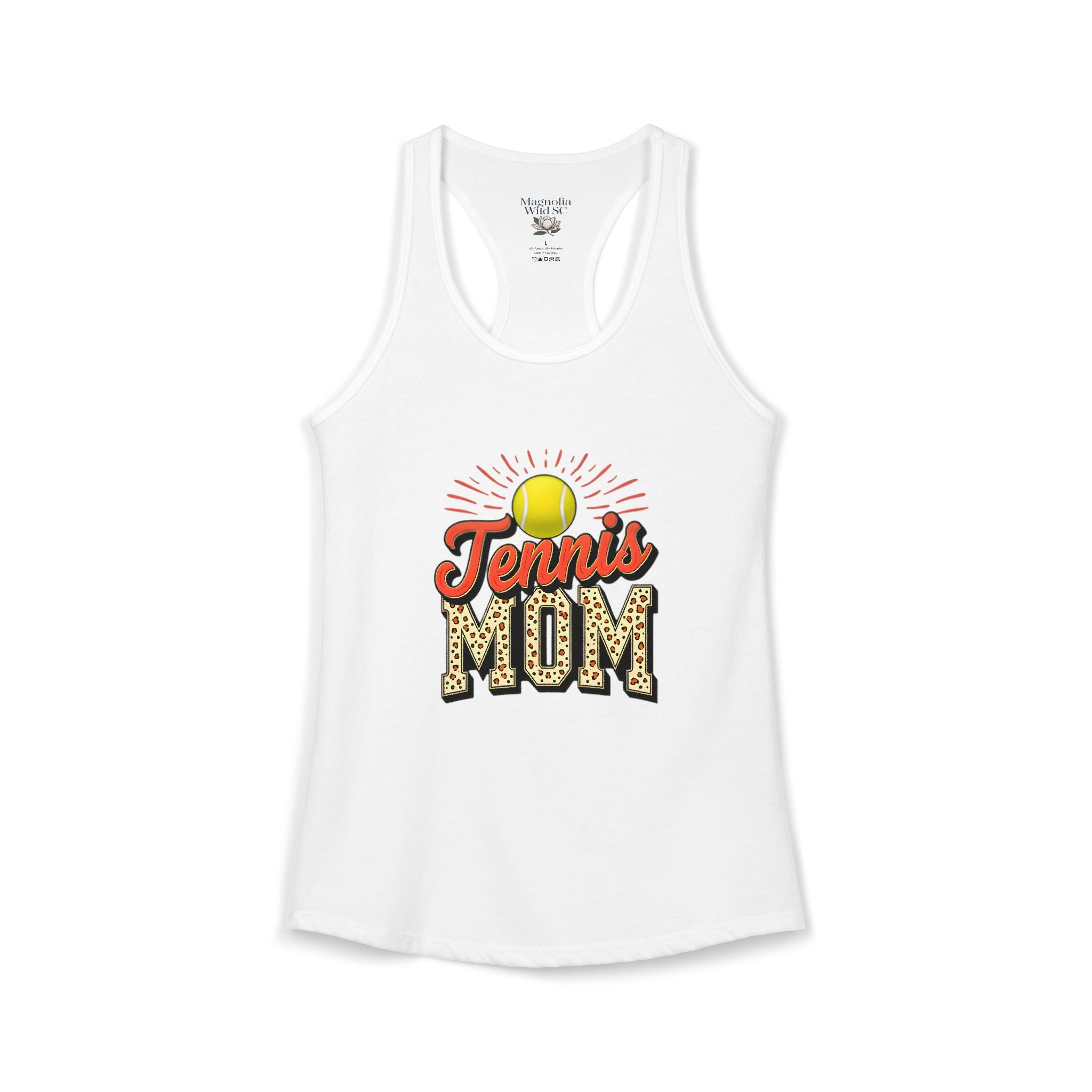 Mom Tennis Mom Racerback Tank – Personalized Name & Number Option | Lightweight Women’s Tennis Tank Top - Magnolia Wild SC