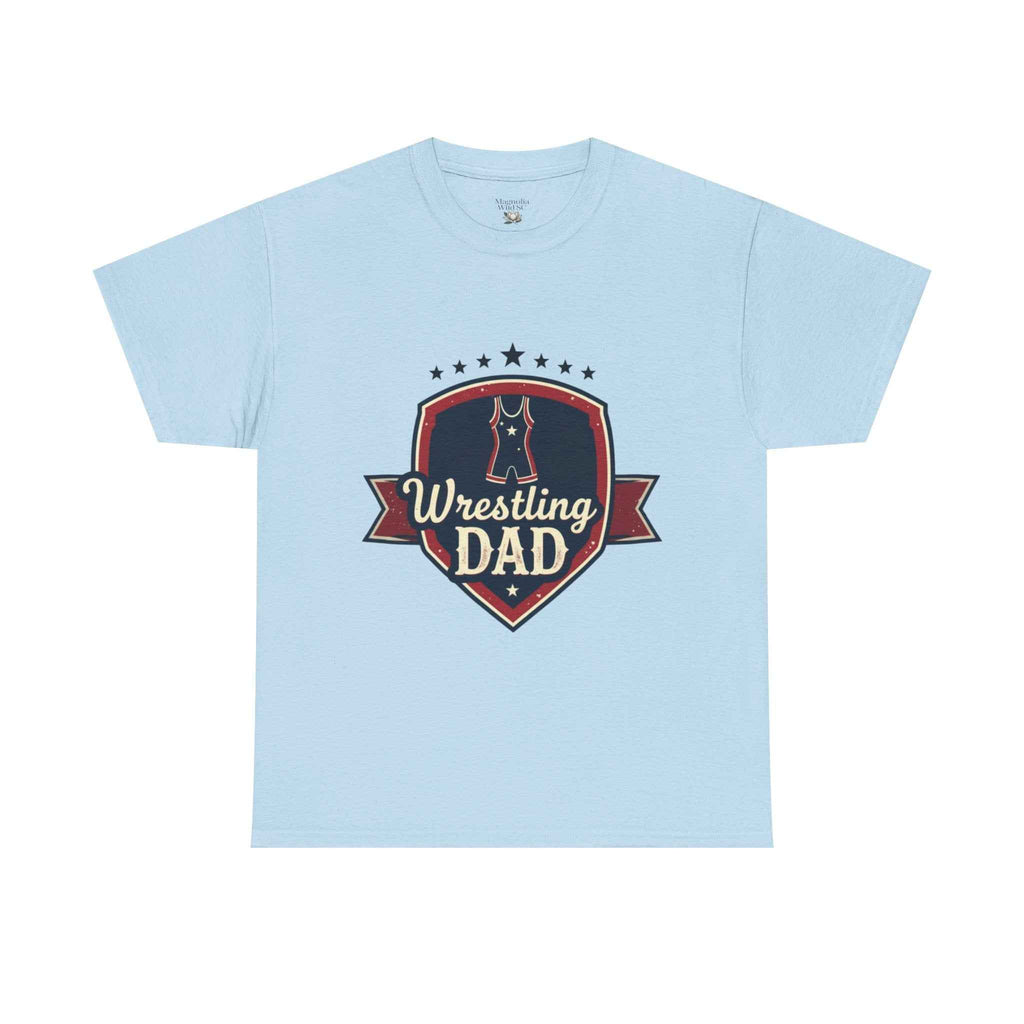 Retro Badge Style: The Vintage Wrestling Dad Shield Tee