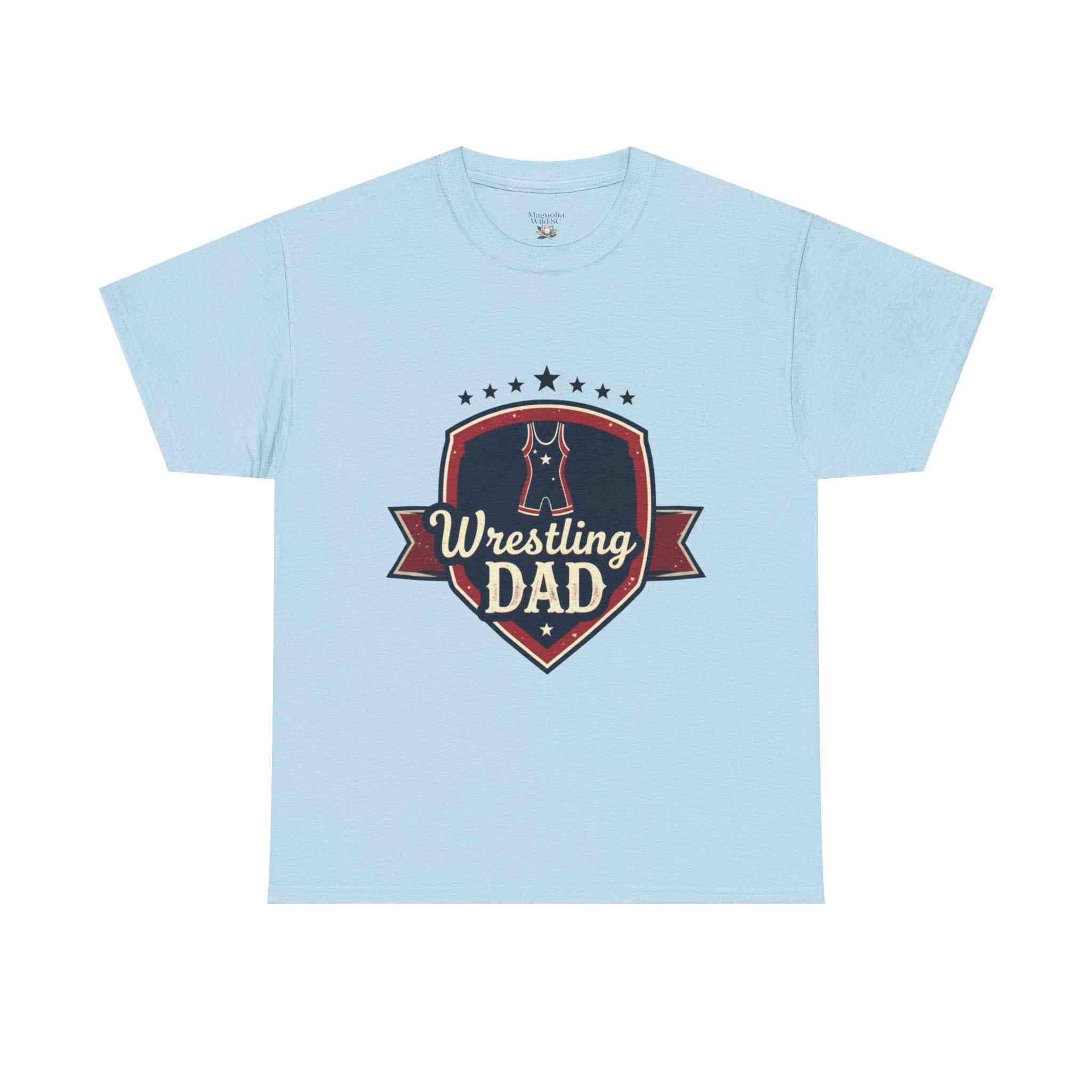 Retro Badge Style: The Vintage Wrestling Dad Shield Tee