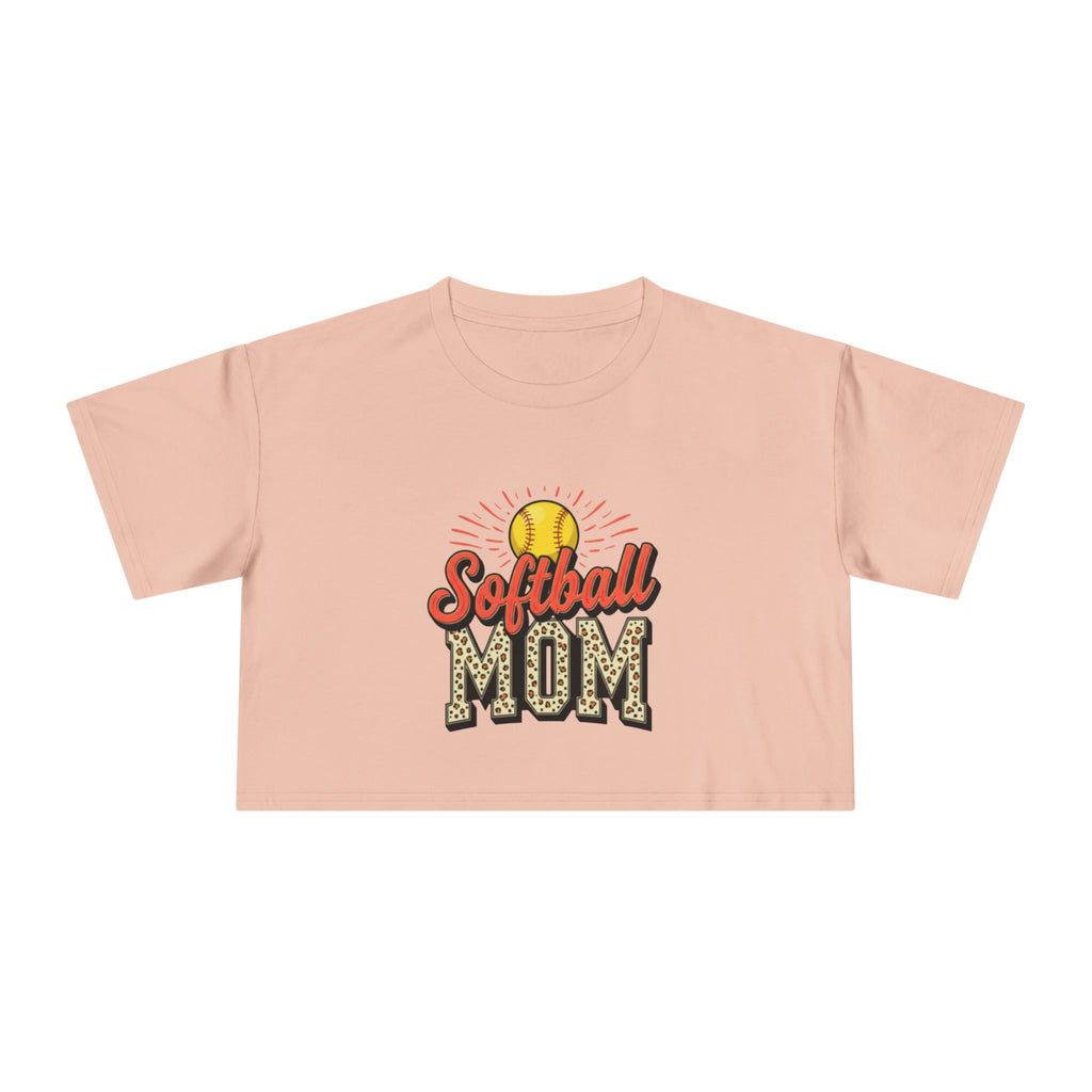 Softball Mom Cheetah Print Crop Tee for Women - Magnolia Wild SC