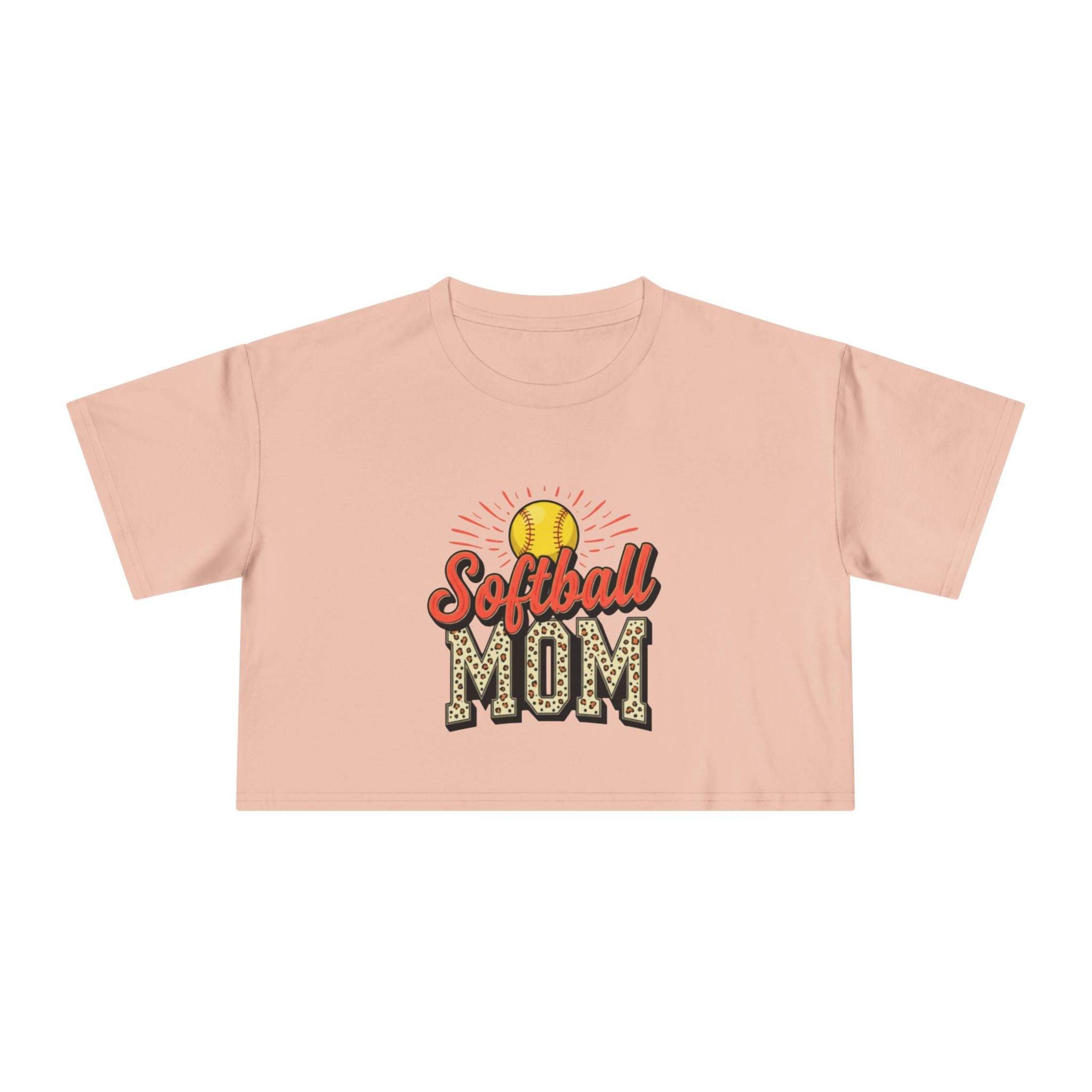 Softball Mom Cheetah Print Crop Tee for Women - Magnolia Wild SC