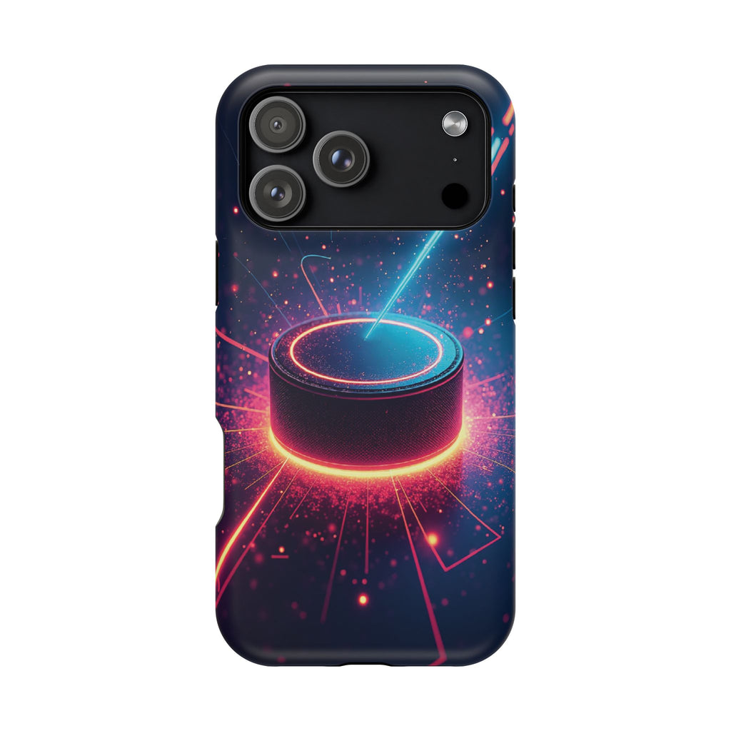 Neon Laser Hockey Puck Impact-Resistant Phone Case - Magnolia Wild SC