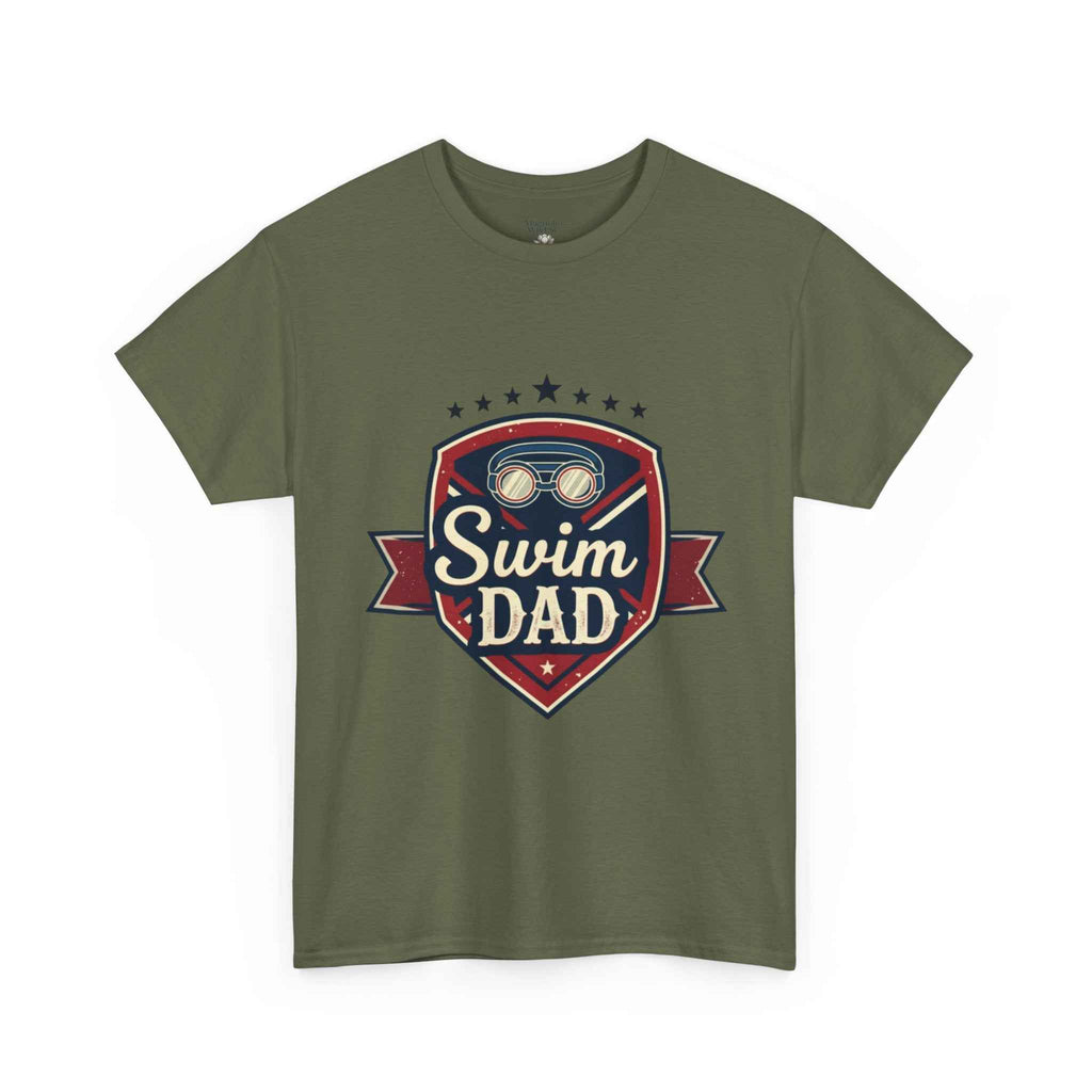 Retro Badge Style: The Vintage Swim Dad Shield Tee