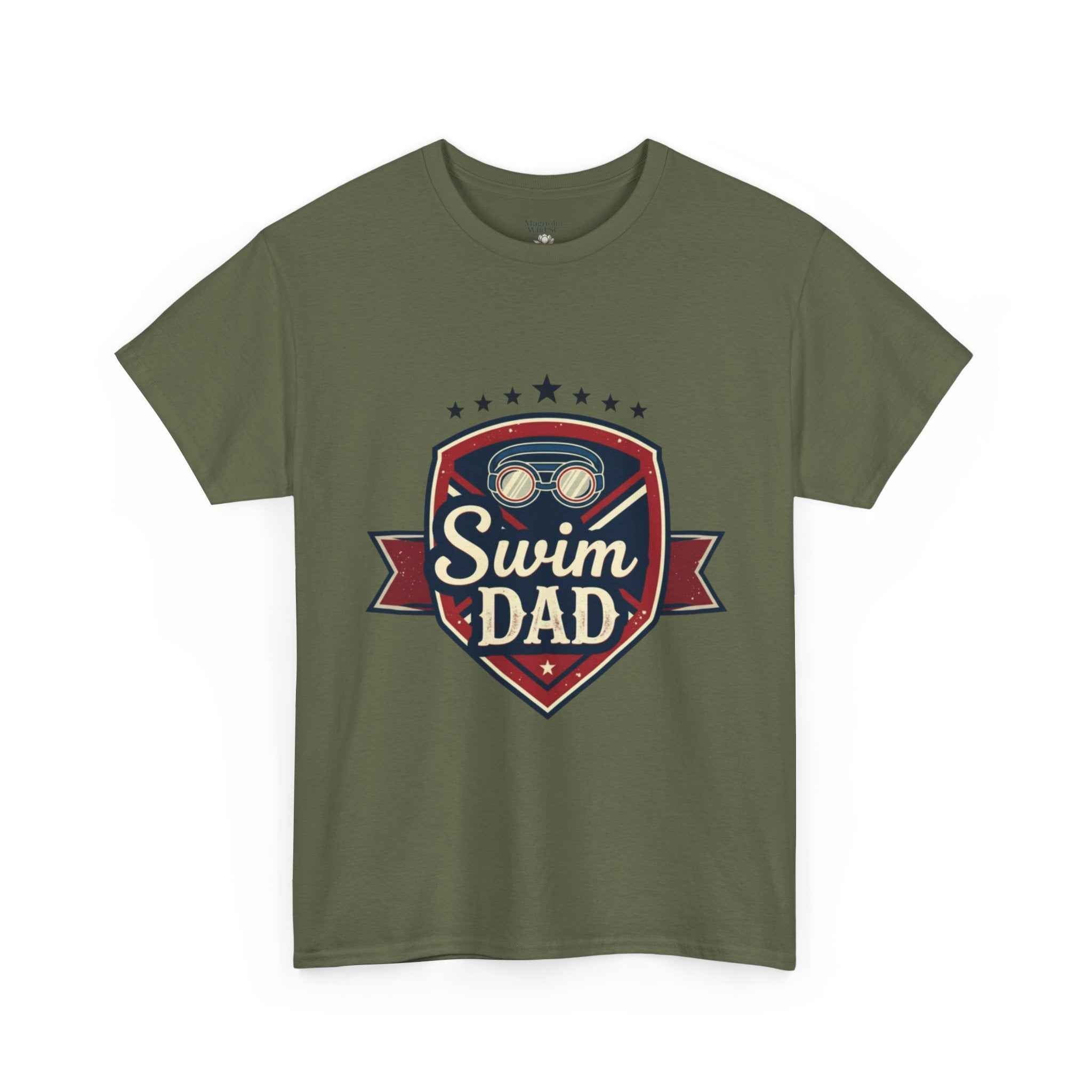 Retro Badge Style: The Vintage Swim Dad Shield Tee