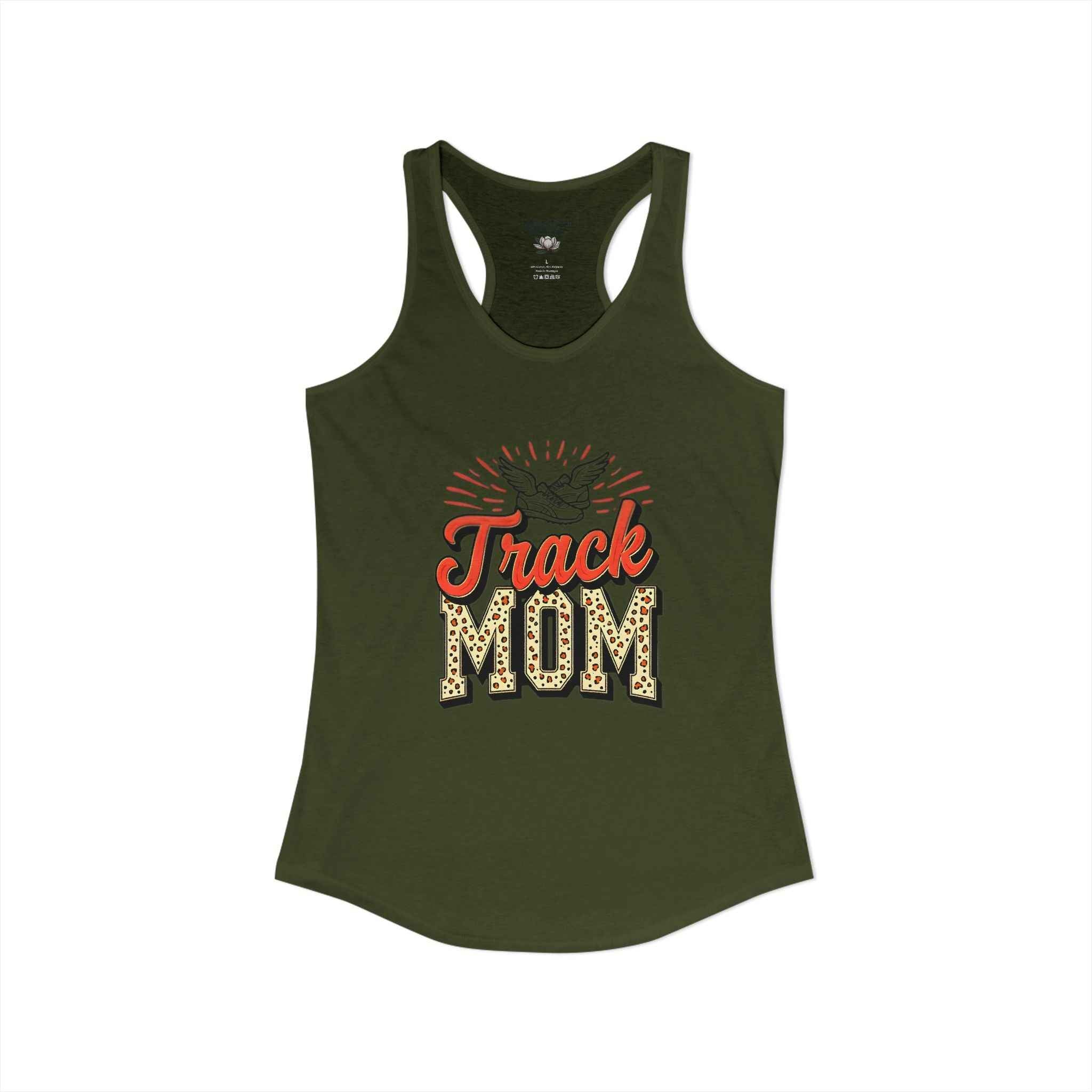 Track Mom Racerback Tank – Personalized Name & Number Option