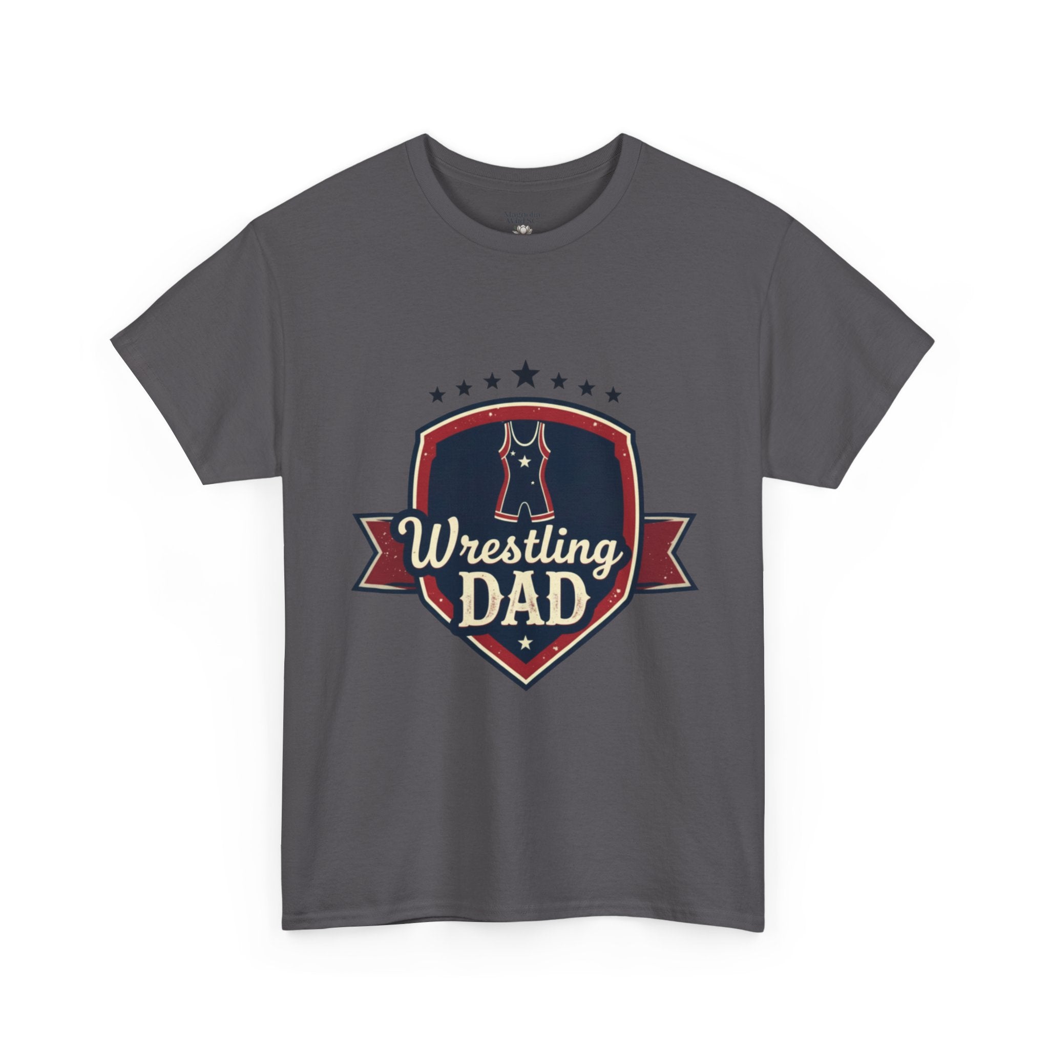 Retro Badge Style: The Vintage Wrestling Dad Shield Tee - Magnolia Wild SC