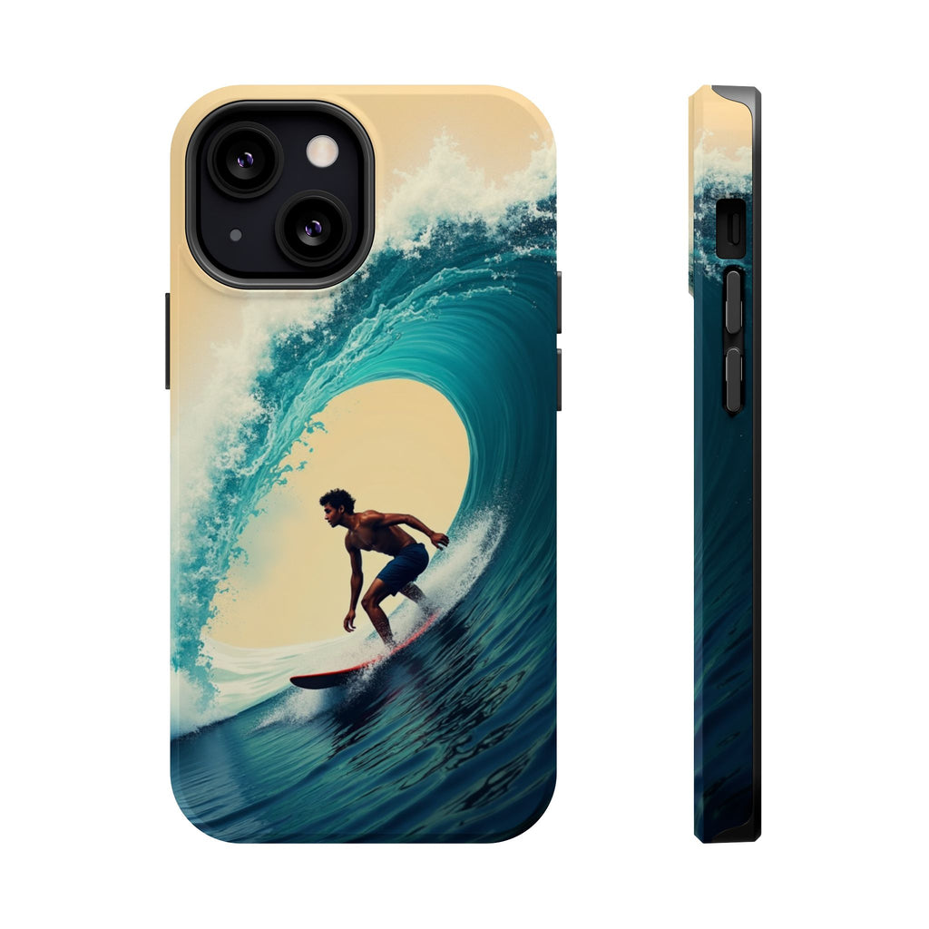 Surfer Riding a Wave iPhone Case — Magnetic Impact-Resistant - Magnolia Wild SC