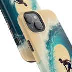 Surfer Riding a Wave iPhone Case — Magnetic Impact-Resistant - Magnolia Wild SC