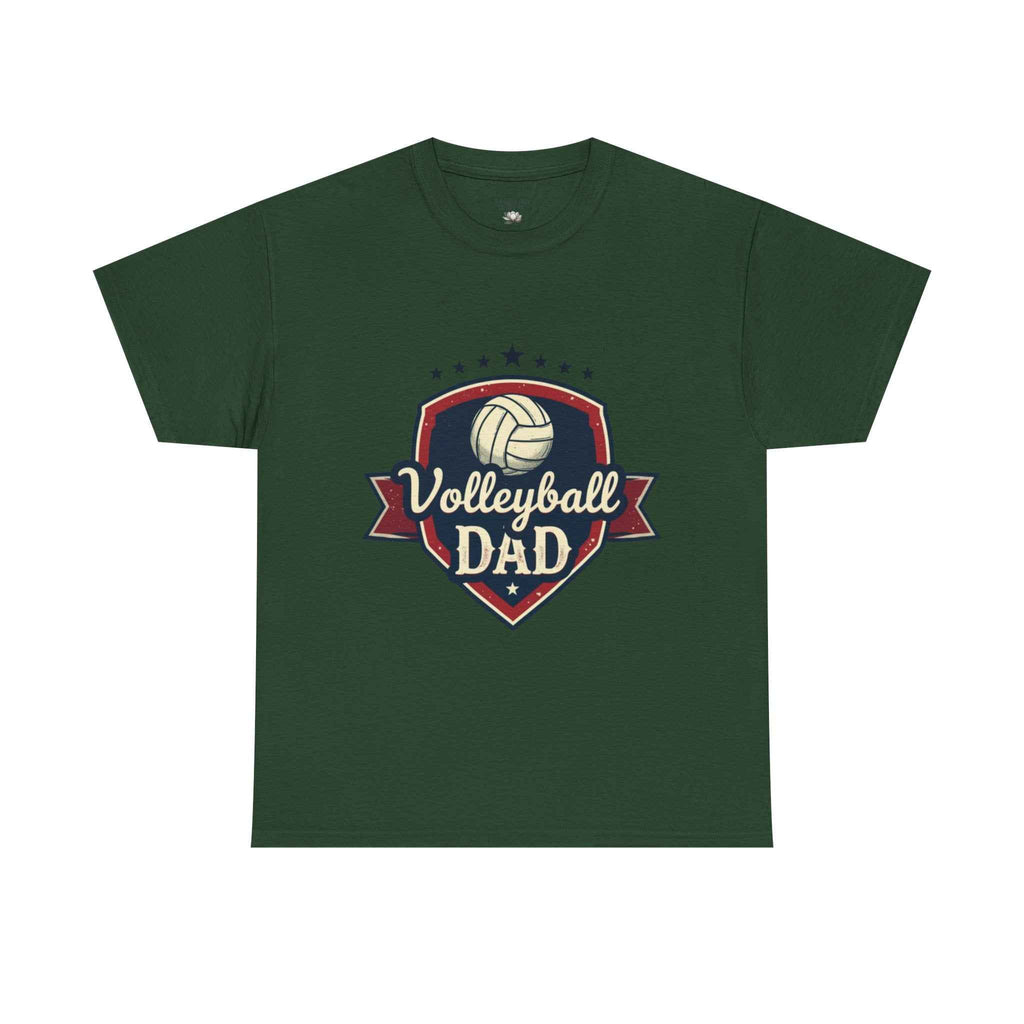 Retro Badge Style: The Vintage Volleyball Dad Shield Tee