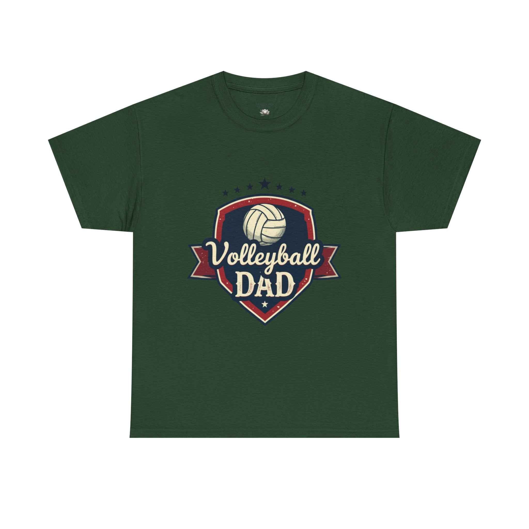 Retro Badge Style: The Vintage Volleyball Dad Shield Tee