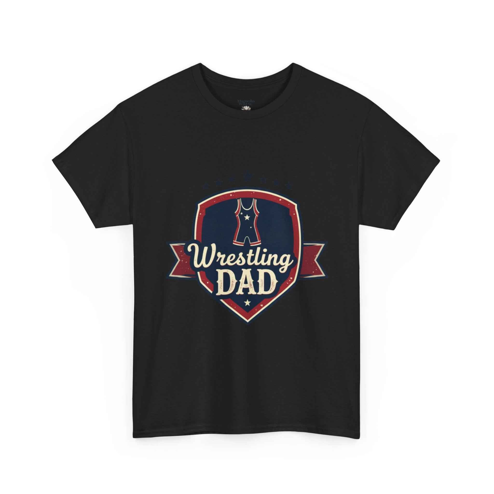 Retro Badge Style: The Vintage Wrestling Dad Shield Tee