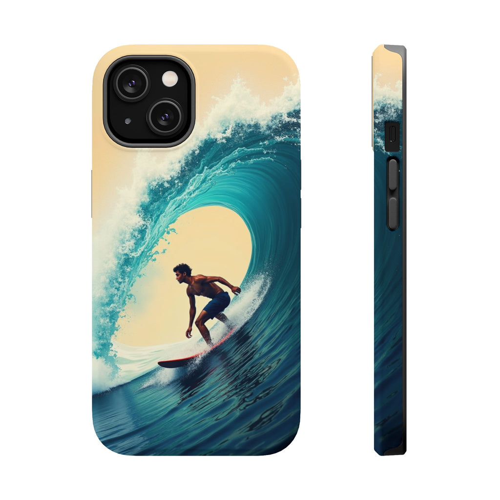 Surfer Riding a Wave iPhone Case — Magnetic Impact-Resistant - Magnolia Wild SC