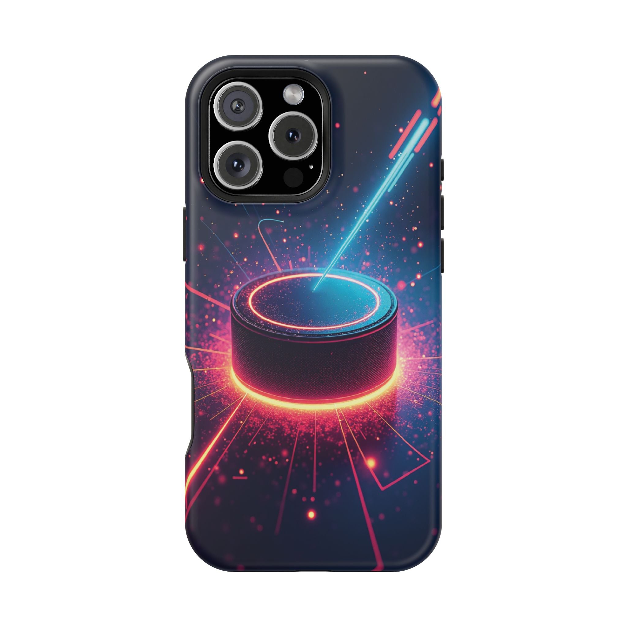 Neon Laser Hockey Puck Impact-Resistant Phone Case - Magnolia Wild SC