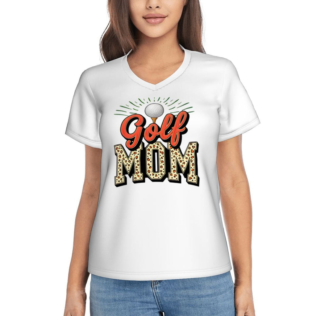 Golf Mom Women's V-Neck Short-Sleeve T-Shirt - Magnolia Wild SC