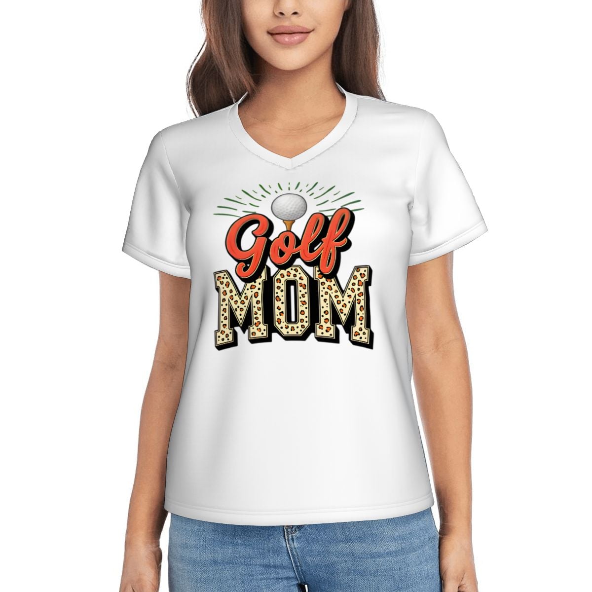 Golf Mom Women's V-Neck Short-Sleeve T-Shirt - Magnolia Wild SC