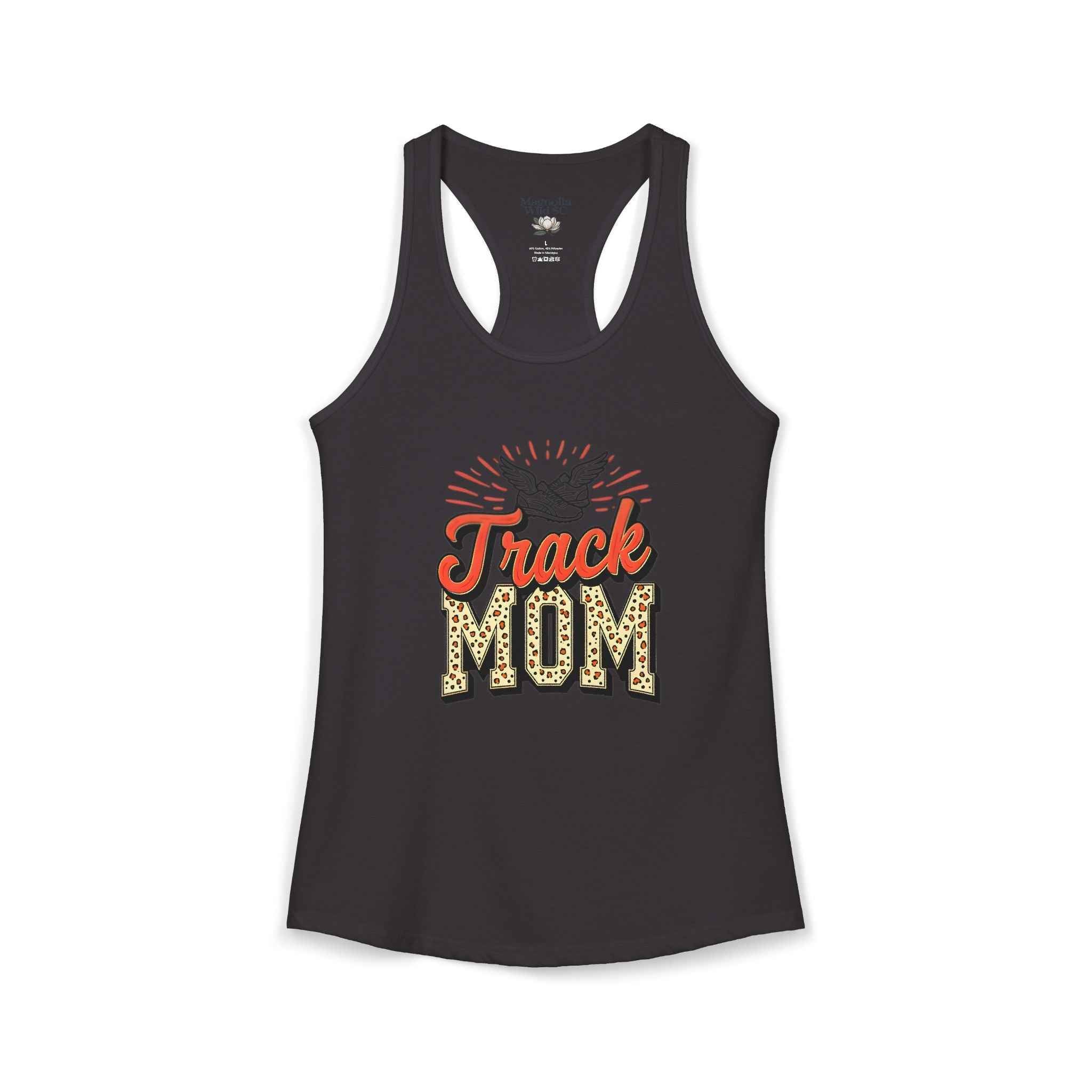 Track Mom Racerback Tank – Personalized Name & Number Option