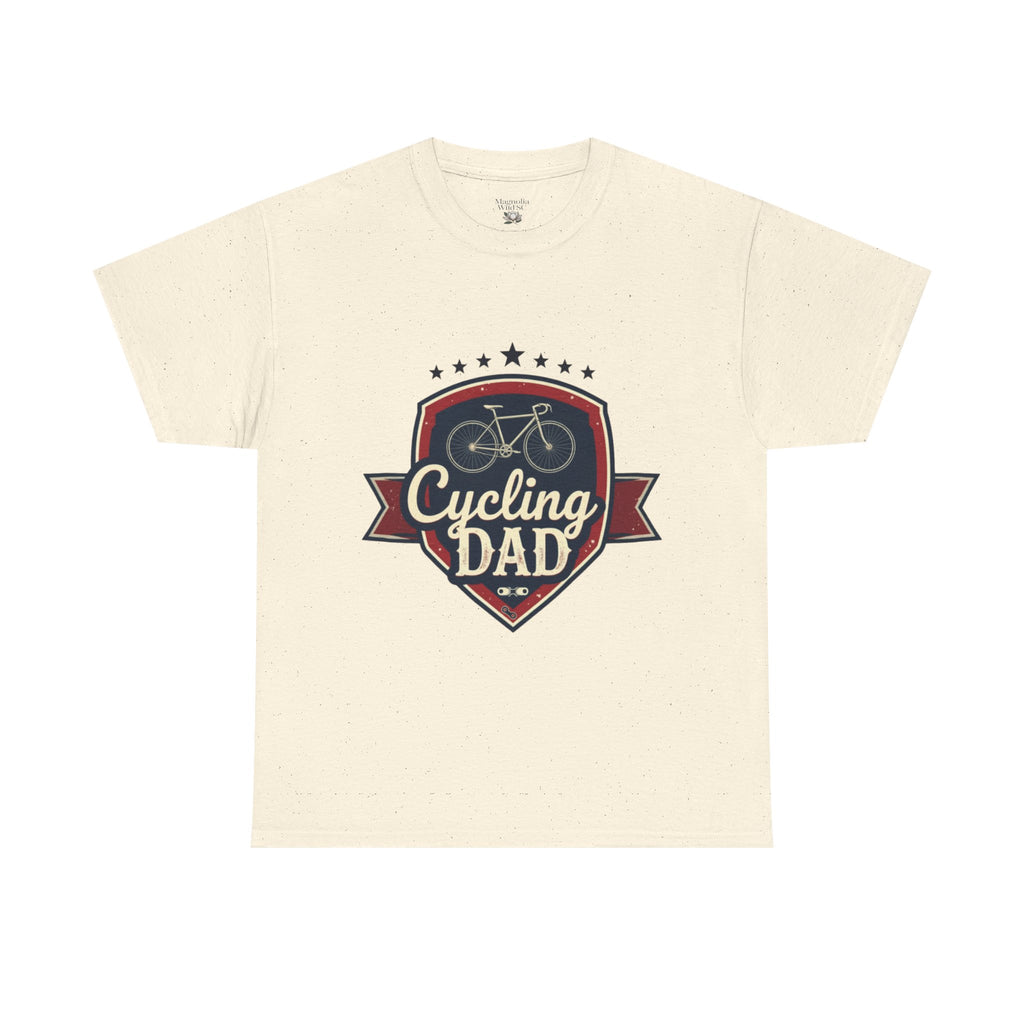 Retro Badge Style: The Vintage Cycling Dad Shield Tee - Magnolia Wild SC
