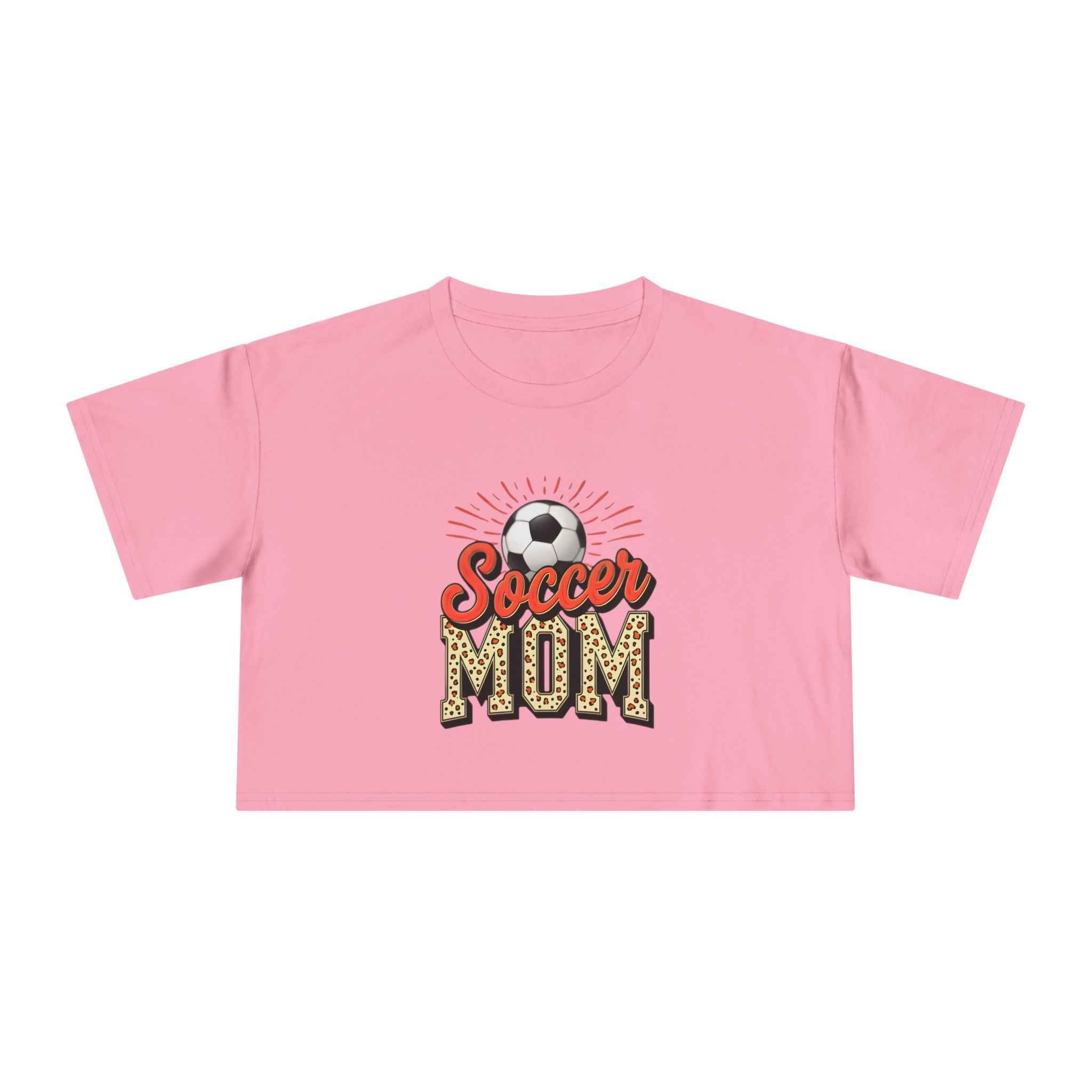 Soccer Mom Cheetah Print Women's Crop Tee