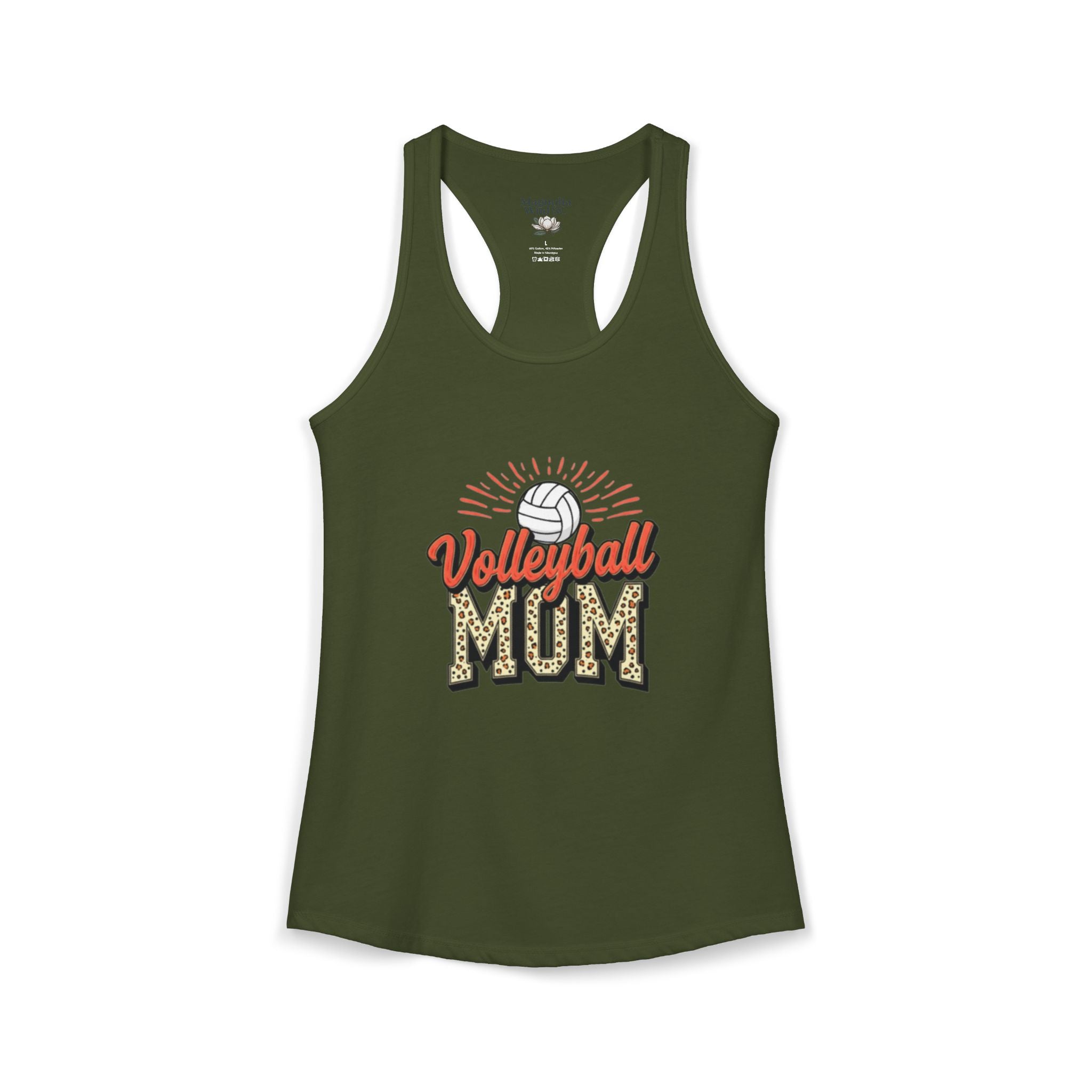 Volleyball Mom Racerback Tank – Personalized Name & Number Option | Lightweight Women’s Volleyball Tank Top - Magnolia Wild SC