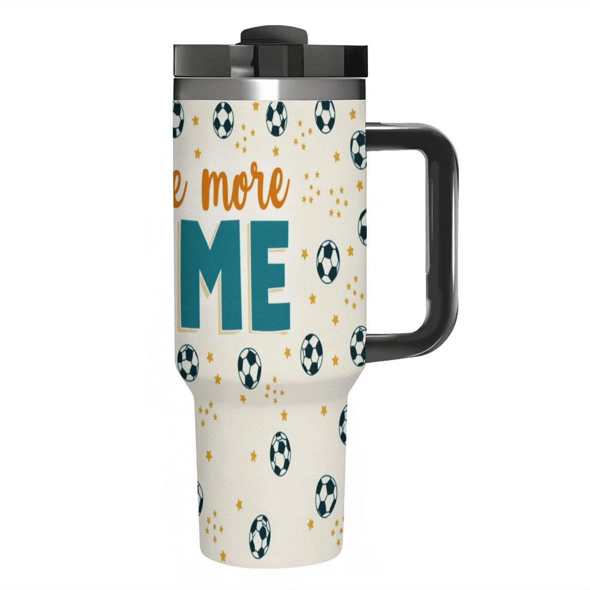 Just One More Game 40oz Soccer Tumbler with Handle and Straw (Made in USA) - Magnolia Wild SC