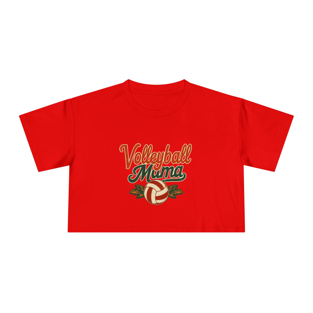 Volleyball Mama Crop Tee | Retro Volleyball Graphic, Mom Sports Top - Magnolia Wild SC