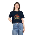 Cross Country Mom Cheetah Print Women's Crop Tee