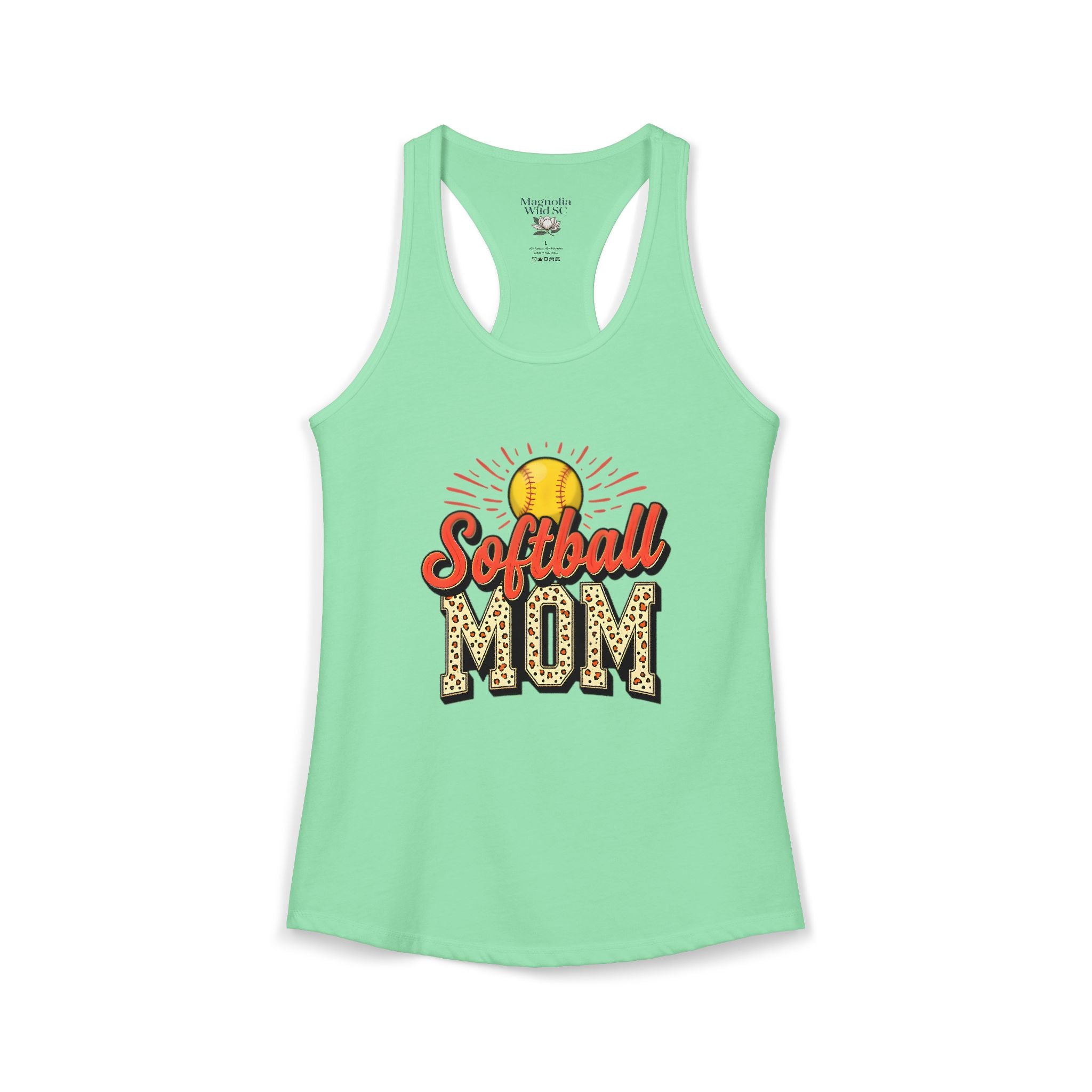 Softball Mom Racerback Tank – Personalized Name & Number Option - Magnolia Wild SC