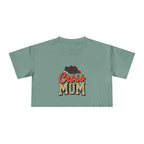 Cross Country Mom Cheetah Print Women's Crop Tee