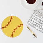 Softball-Shaped Mouse Pad – Non-Slip Rubber Base Polyester Mouse Pad - Magnolia Wild SC