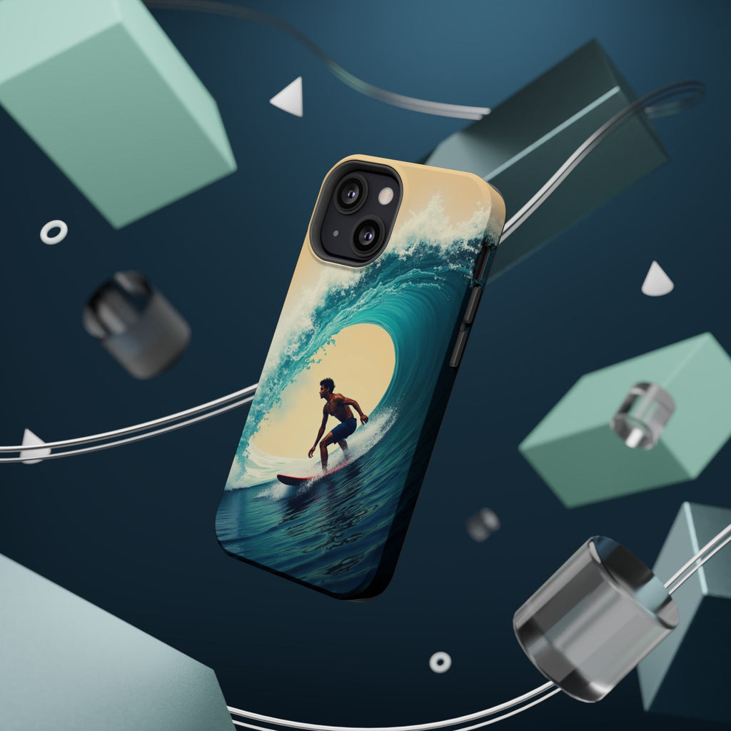 Surfer Riding a Wave iPhone Case — Magnetic Impact-Resistant - Magnolia Wild SC