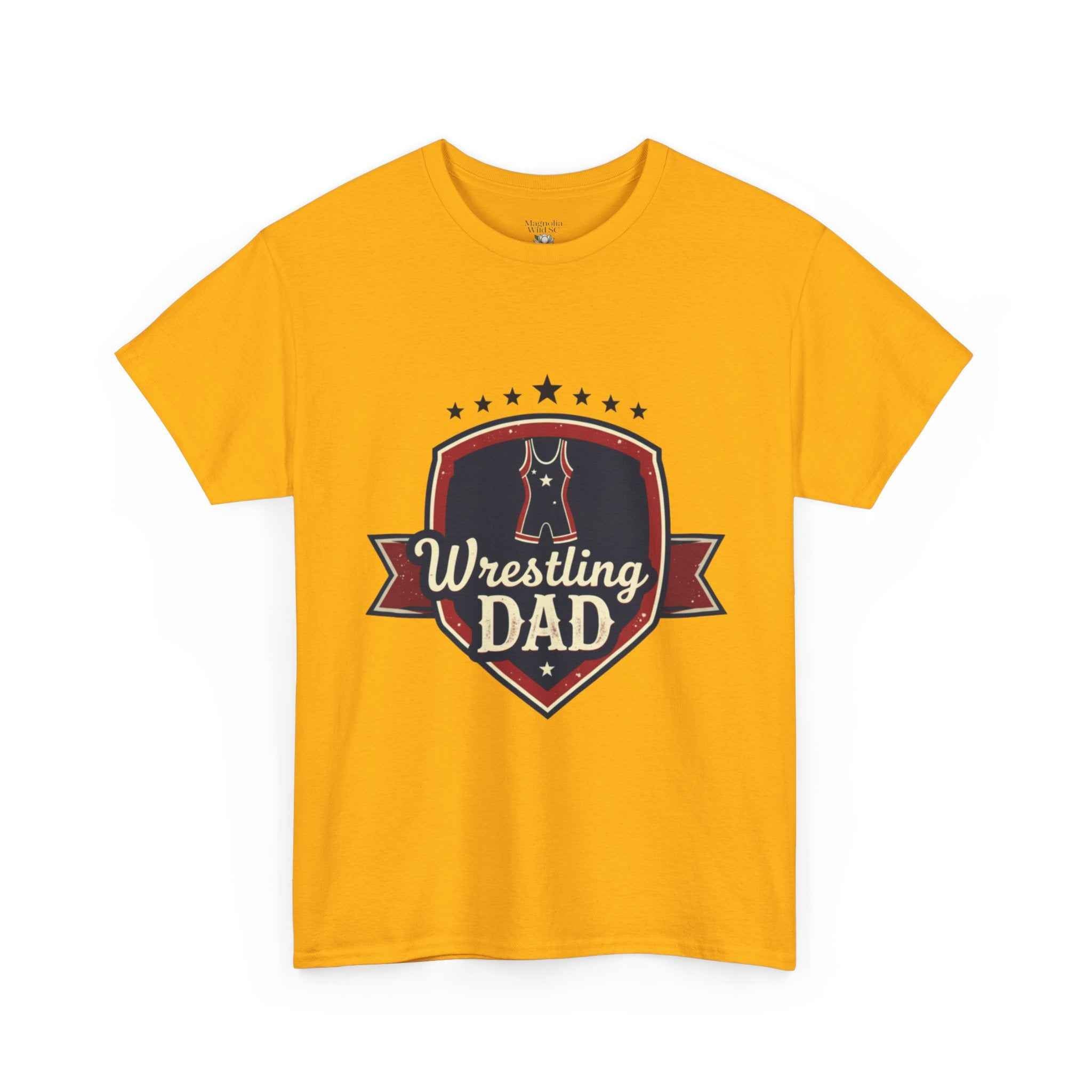 Retro Badge Style: The Vintage Wrestling Dad Shield Tee