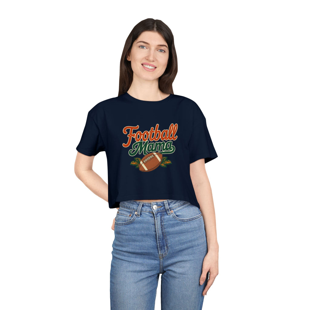Football Mama Crop Tee | Retro Football Graphic, Mom Sports Top - Magnolia Wild SC