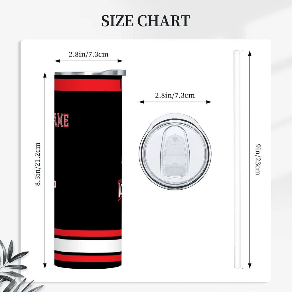 Custom Hockey Jersey 20oz Stainless Steel Tumbler with Straw - Magnolia Wild SC