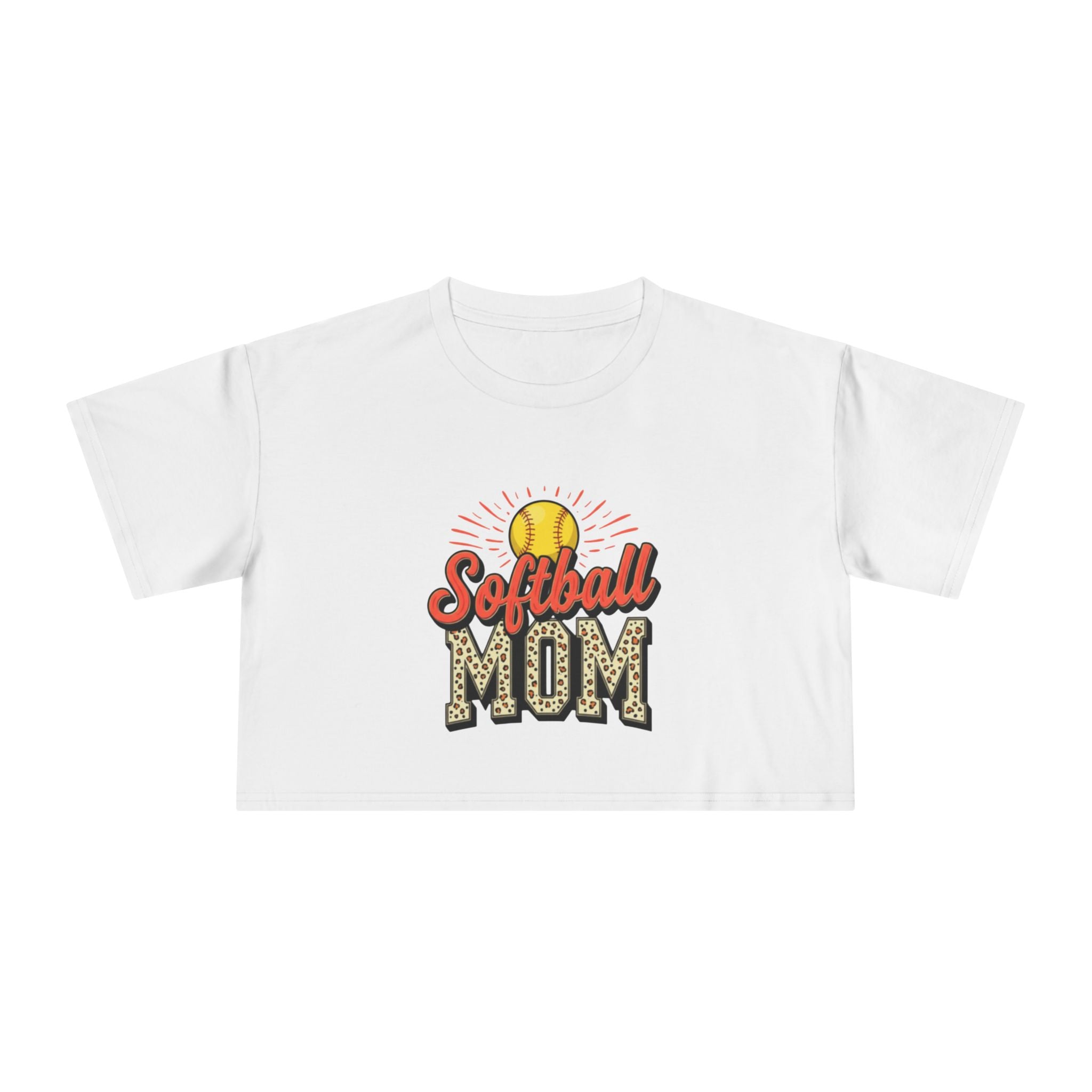Softball Mom Cheetah Print Crop Tee for Women - Magnolia Wild SC