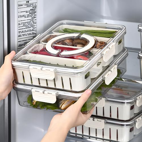 Snack Tray With Divided Lid And Handle - Magnolia Wild SC