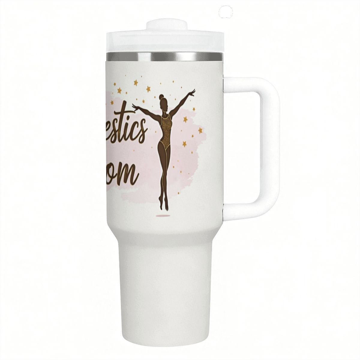 Elegant Watercolor Gymnastics Mom 40oz Tumbler with Handle and Straw - Magnolia Wild SC