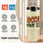 Retro "Soccer Mom Era" 40oz Insulated Tumbler with Handle and Straw - Magnolia Wild SC
