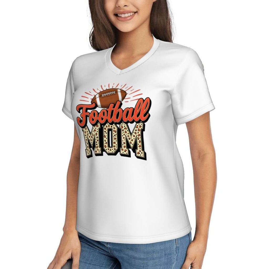 Football Mom Women's V-Neck Short-Sleeve T-Shirt - Magnolia Wild SC