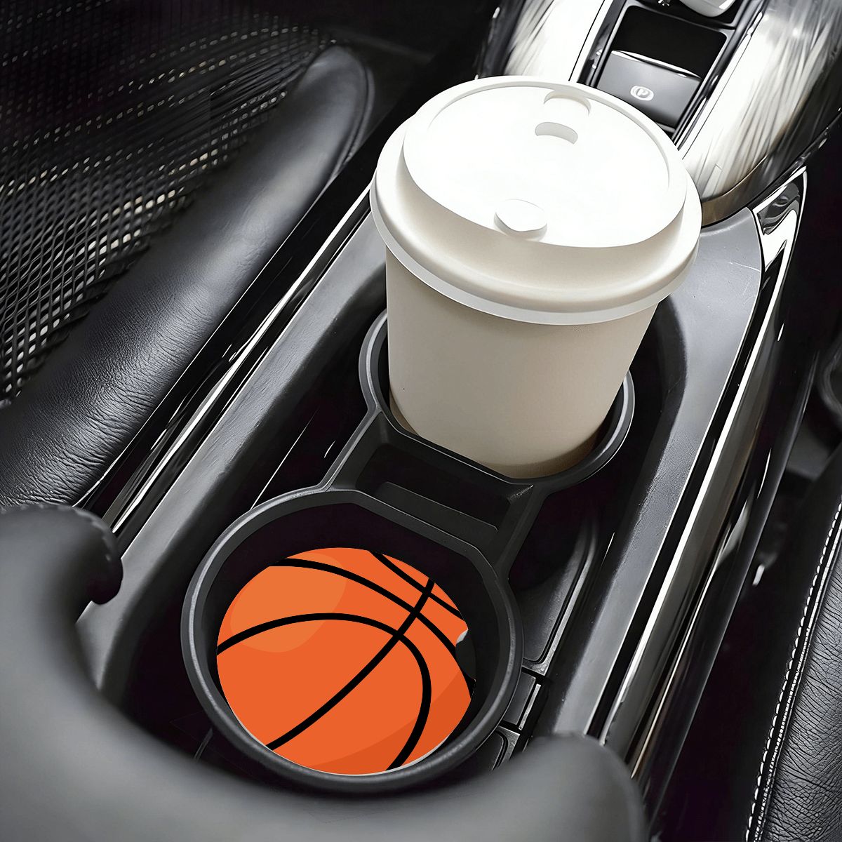 Sports Ball Car Coasters – Choose Your Sport (2-Pack Absorbent Ceramic Cup Holder Protectors with Cork Base) - Magnolia Wild SC