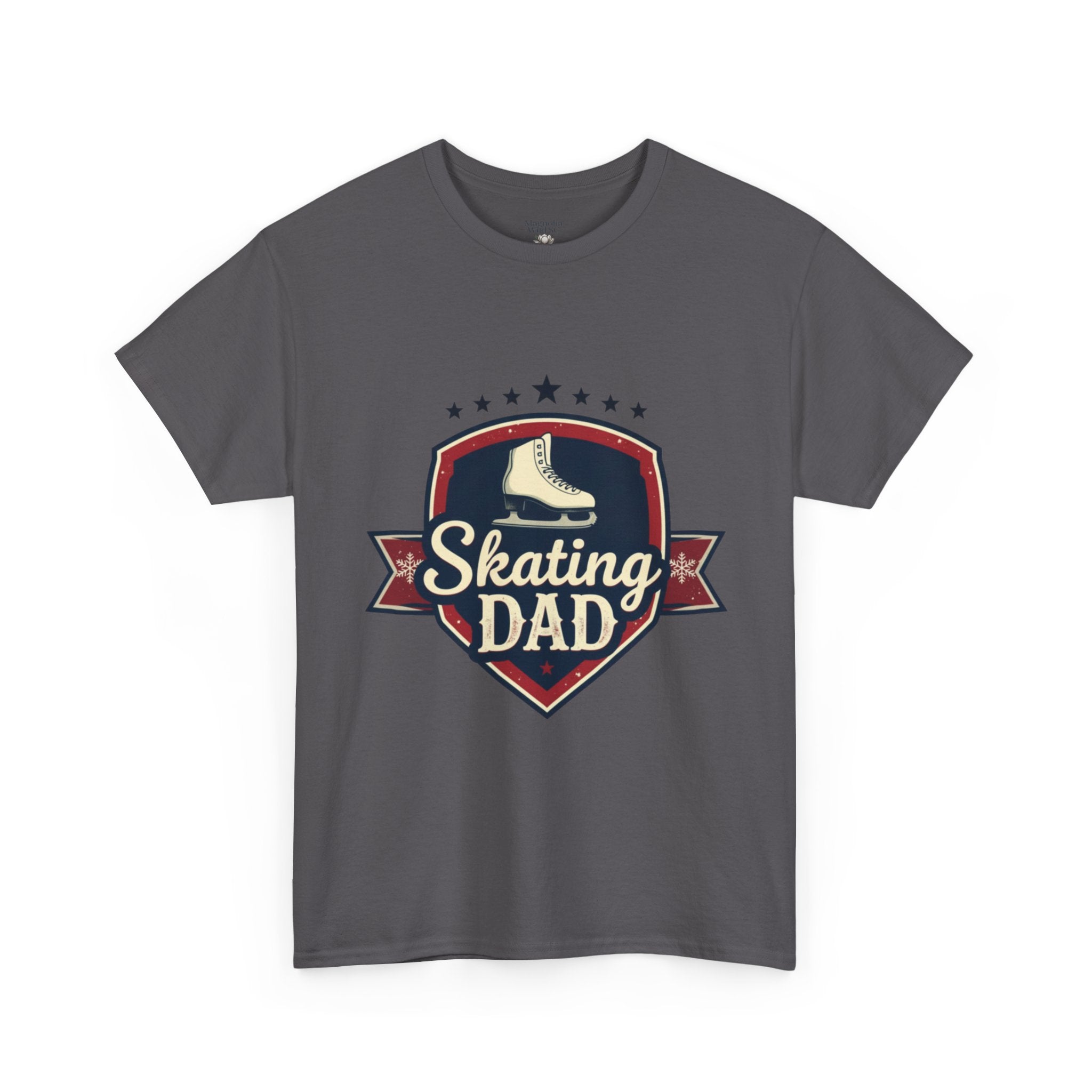 Retro Badge Style: The Vintage Figure Skating Dad Shield Tee - Magnolia Wild SC