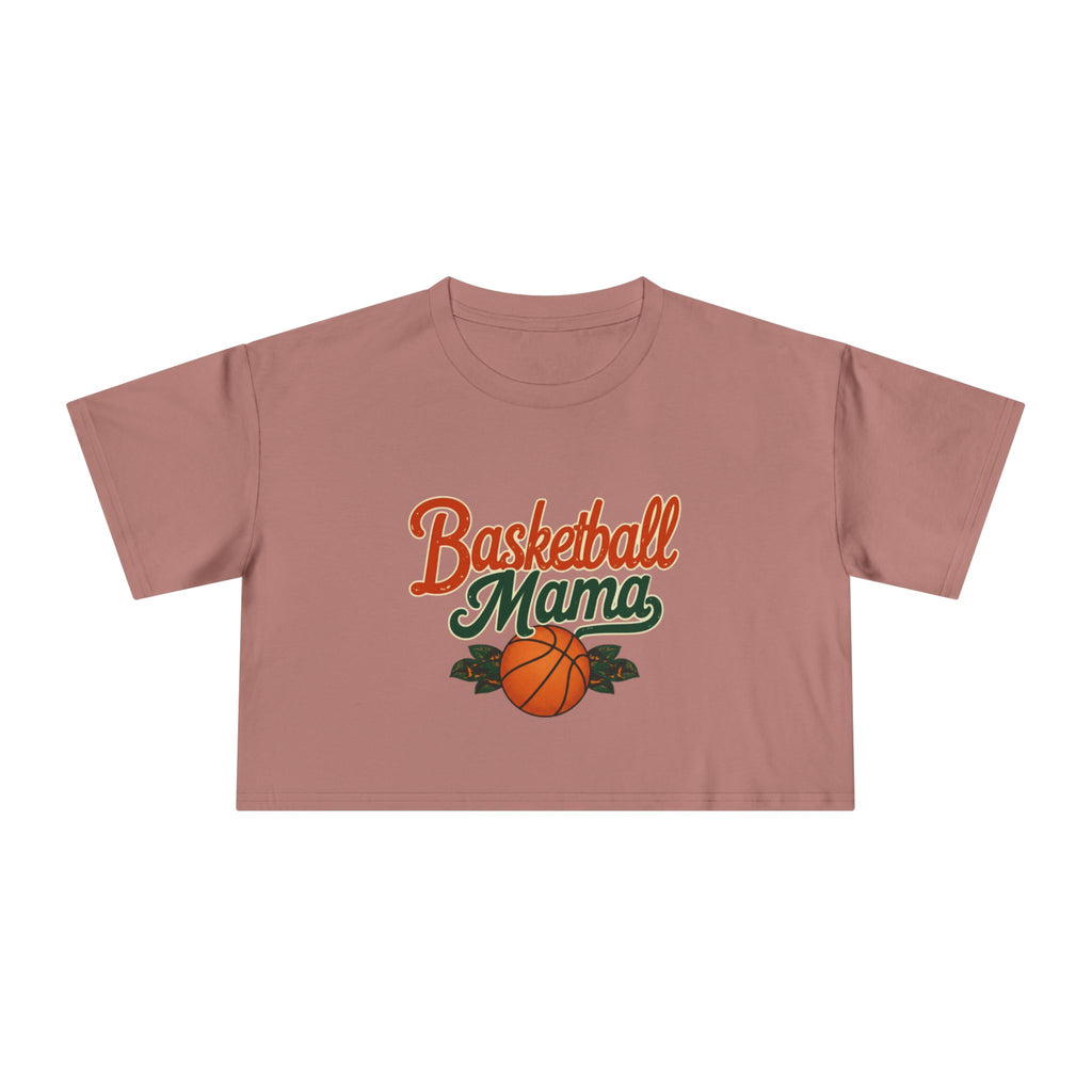 Basketball Mama Crop Tee | Retro Basketball Graphic, Mom Sports Top - Magnolia Wild SC