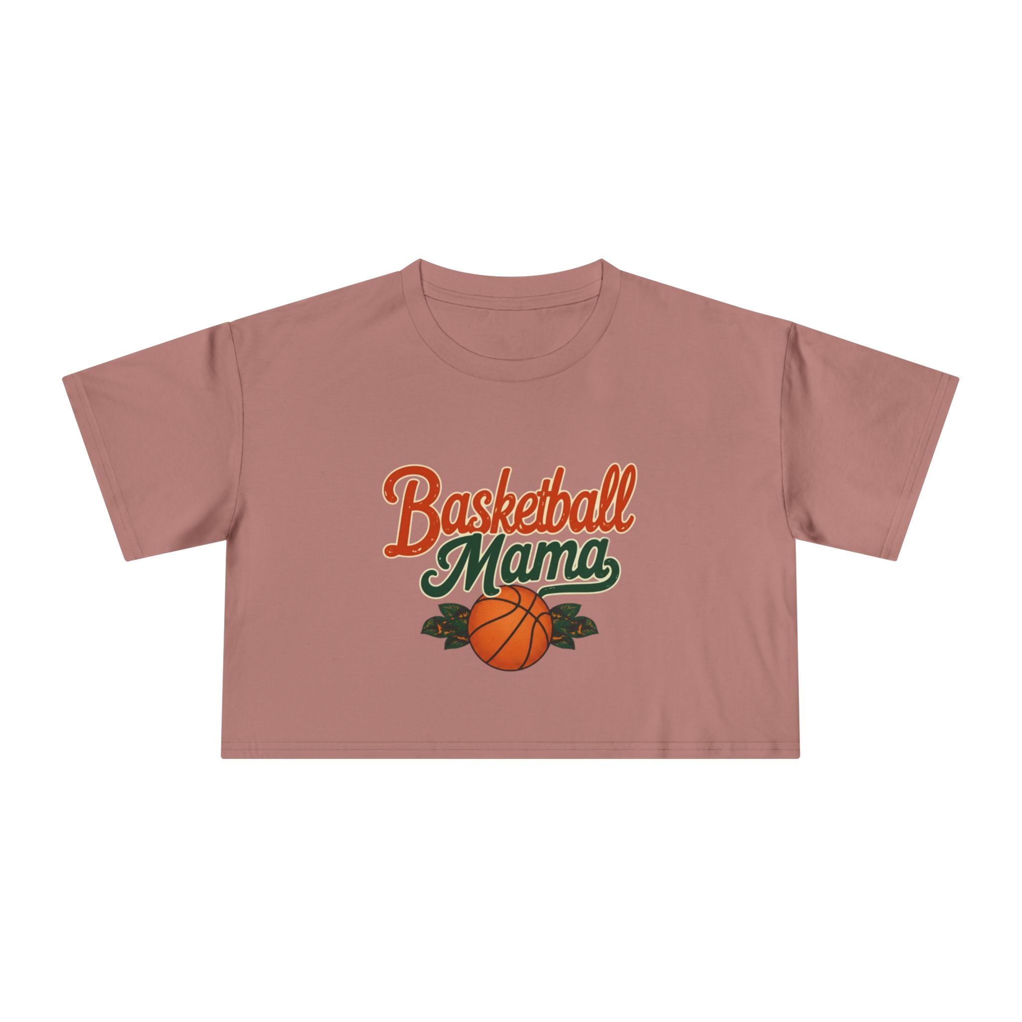 Basketball Mama Crop Tee | Retro Basketball Graphic, Mom Sports Top - Magnolia Wild SC