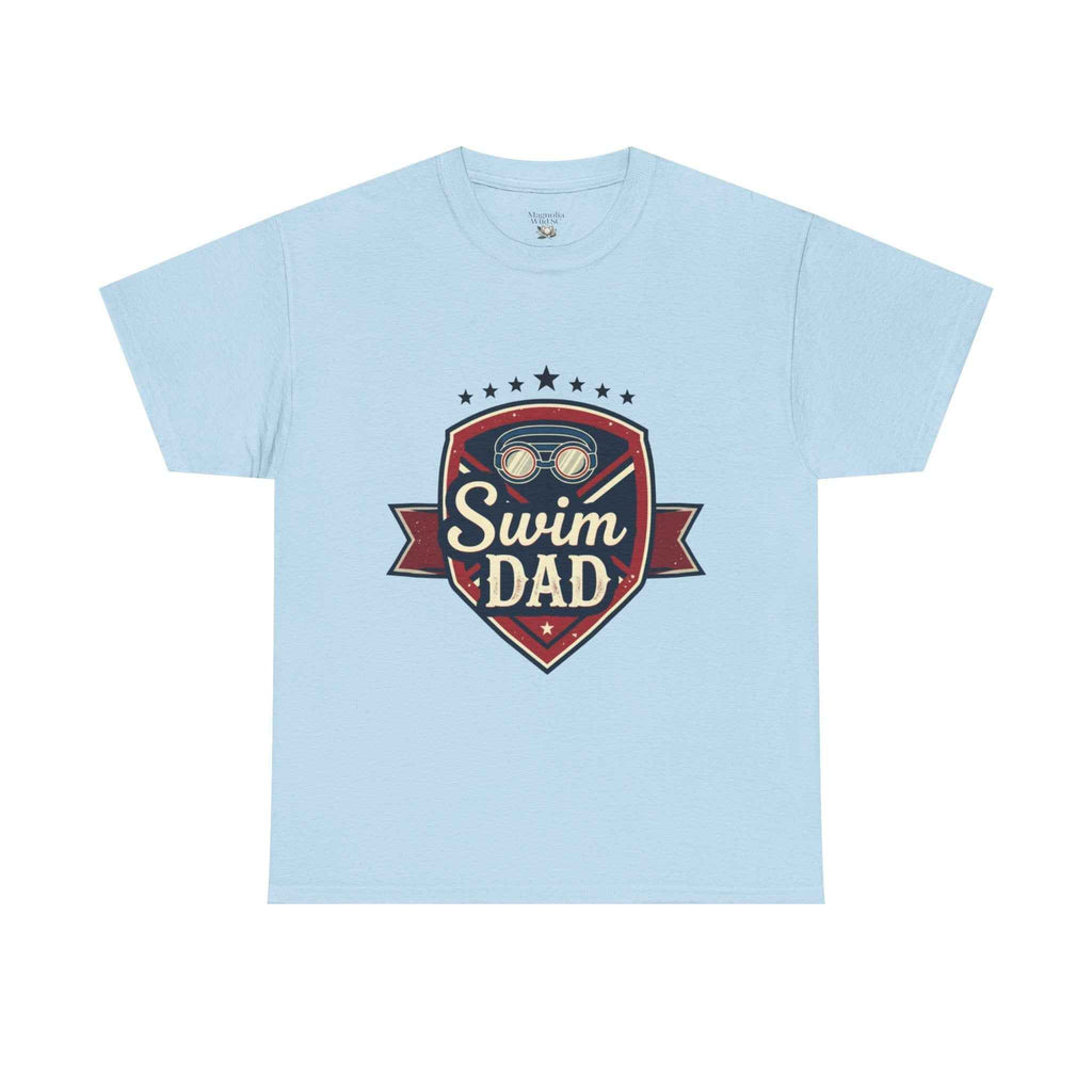Retro Badge Style: The Vintage Swim Dad Shield Tee
