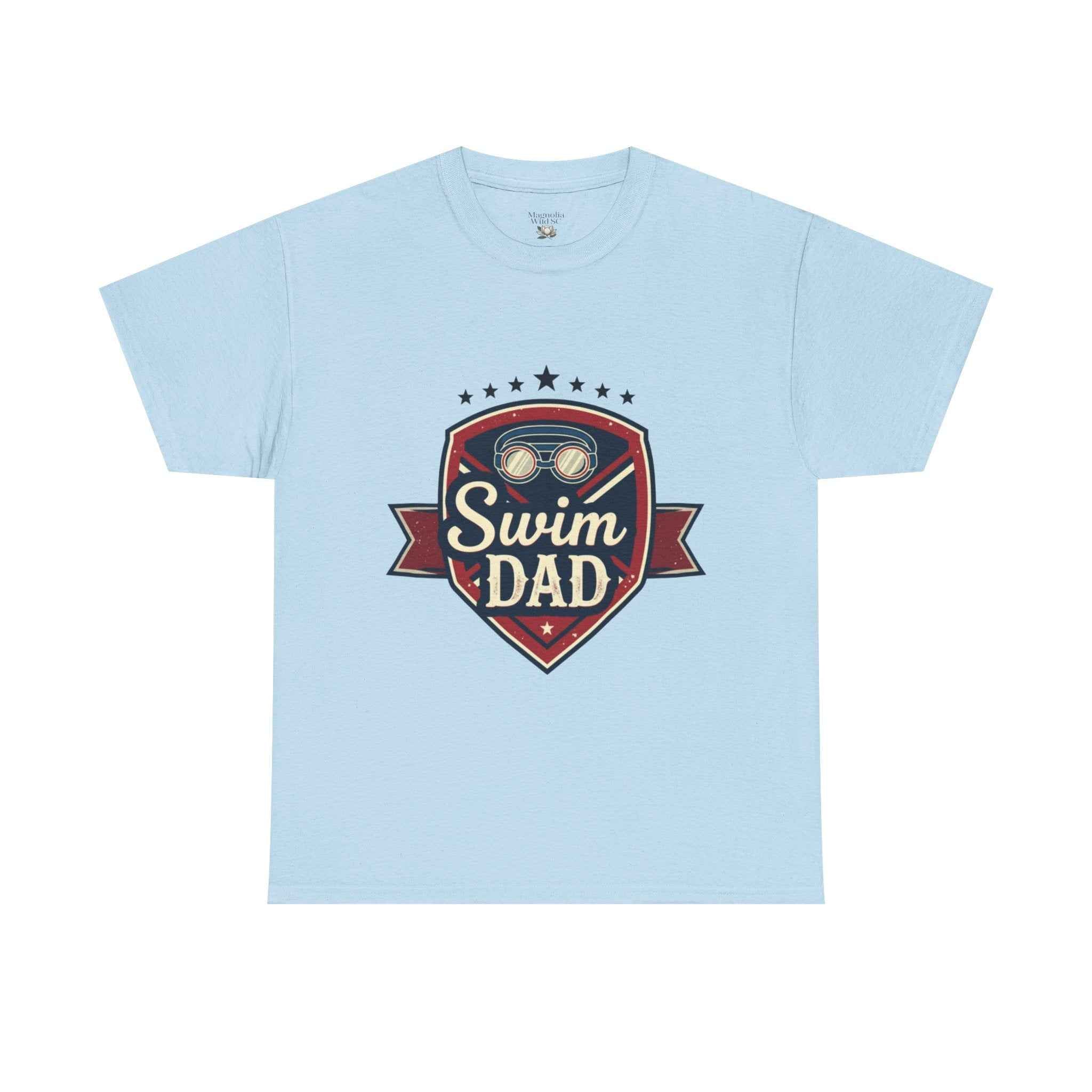Retro Badge Style: The Vintage Swim Dad Shield Tee