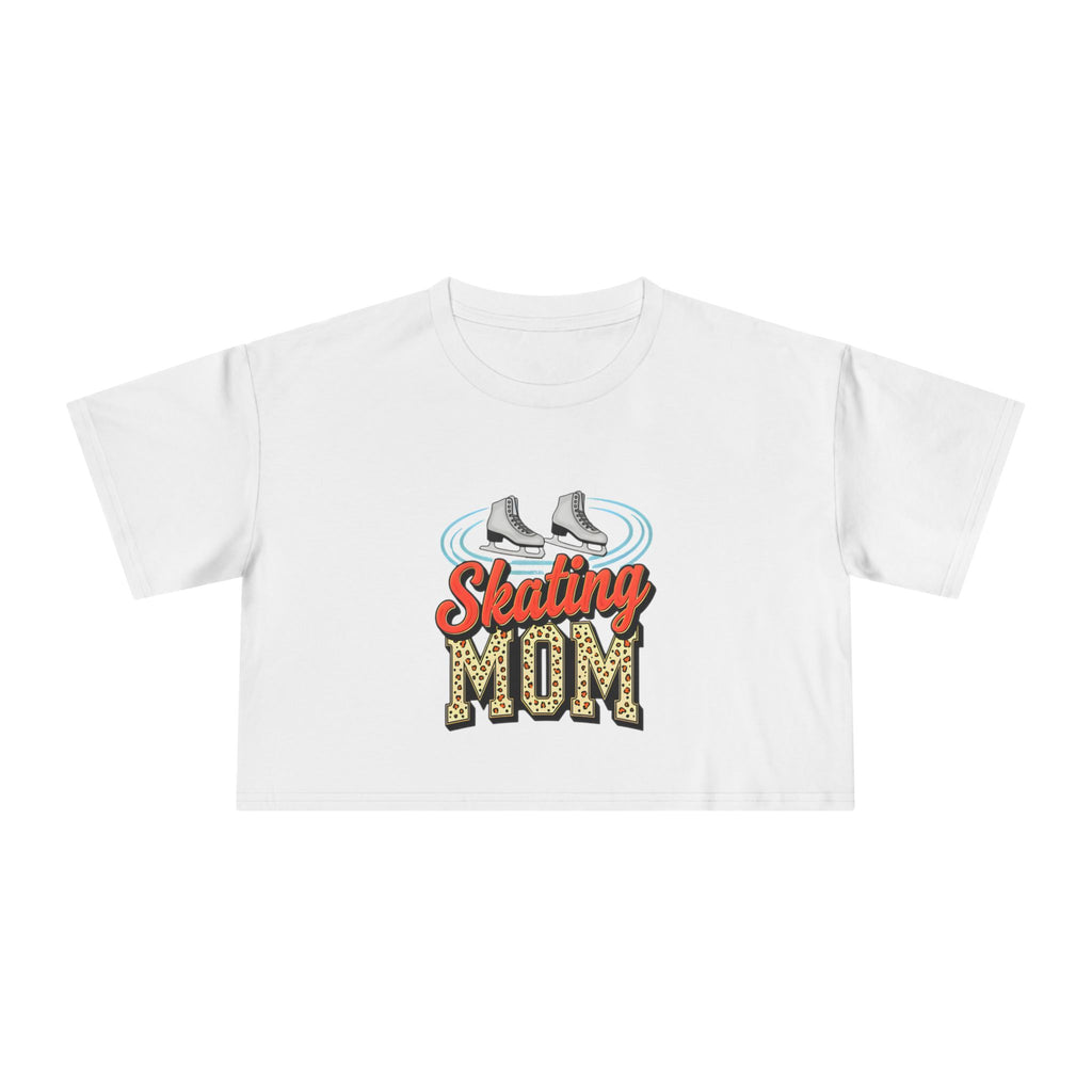 Figure Skating Mom Cheetah Print Women's Crop Tee - Magnolia Wild SC